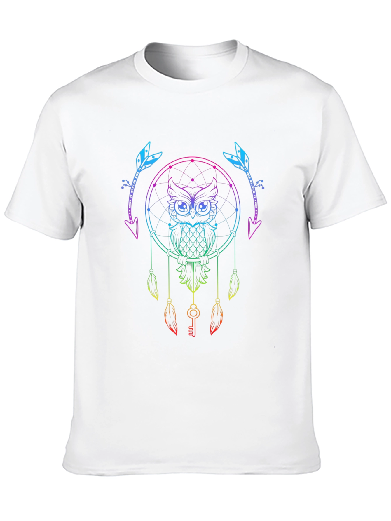 Rainbow Owl Dreamcatcher Graphic Tee - Unique Design