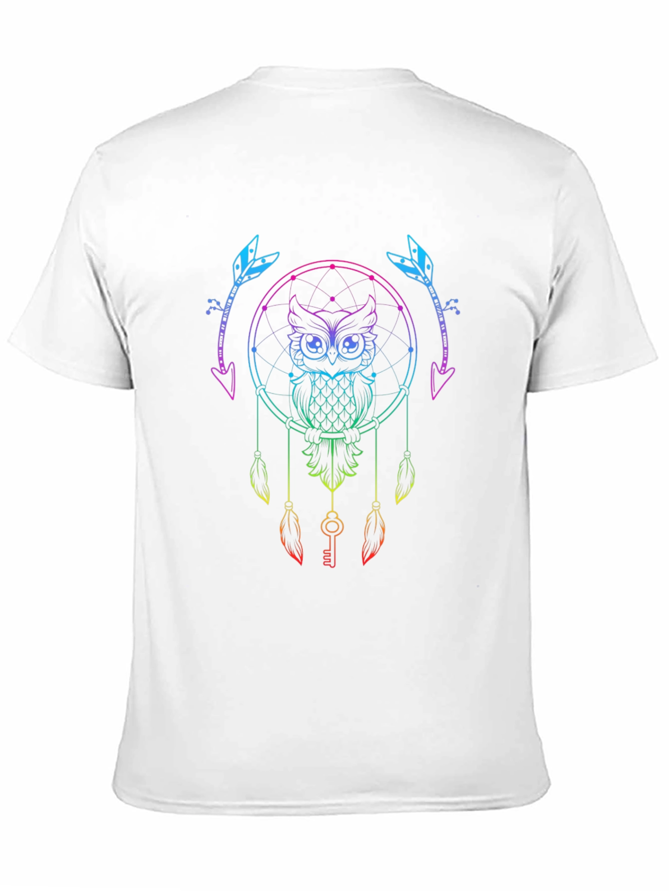 Rainbow Owl Dreamcatcher Graphic Tee - Unique Design