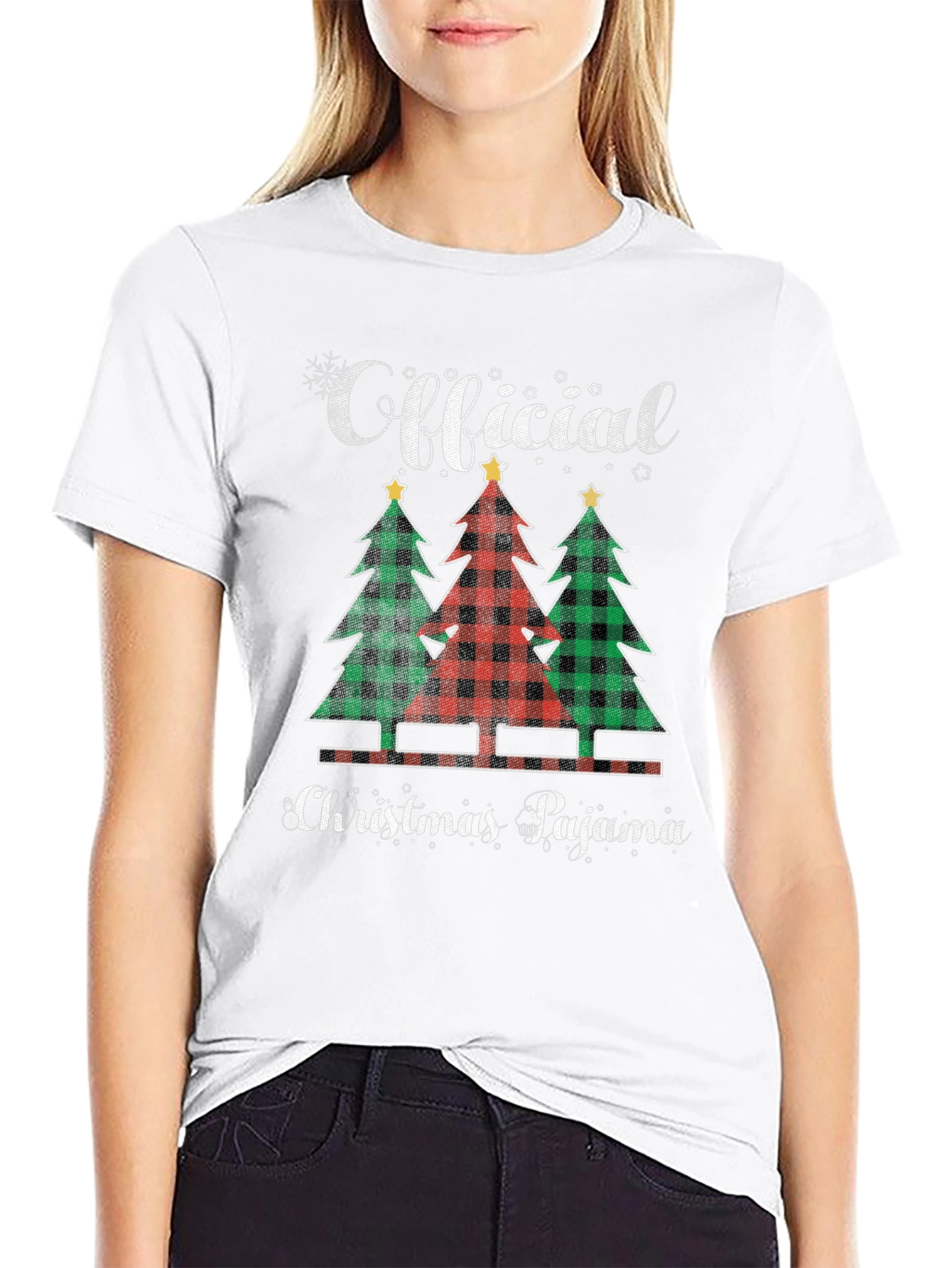 Official Christmas Pajama Plaid Tree Tee