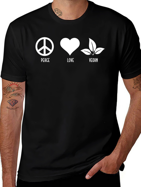 Peace Love Vegan Graphic T-Shirt - Unisex