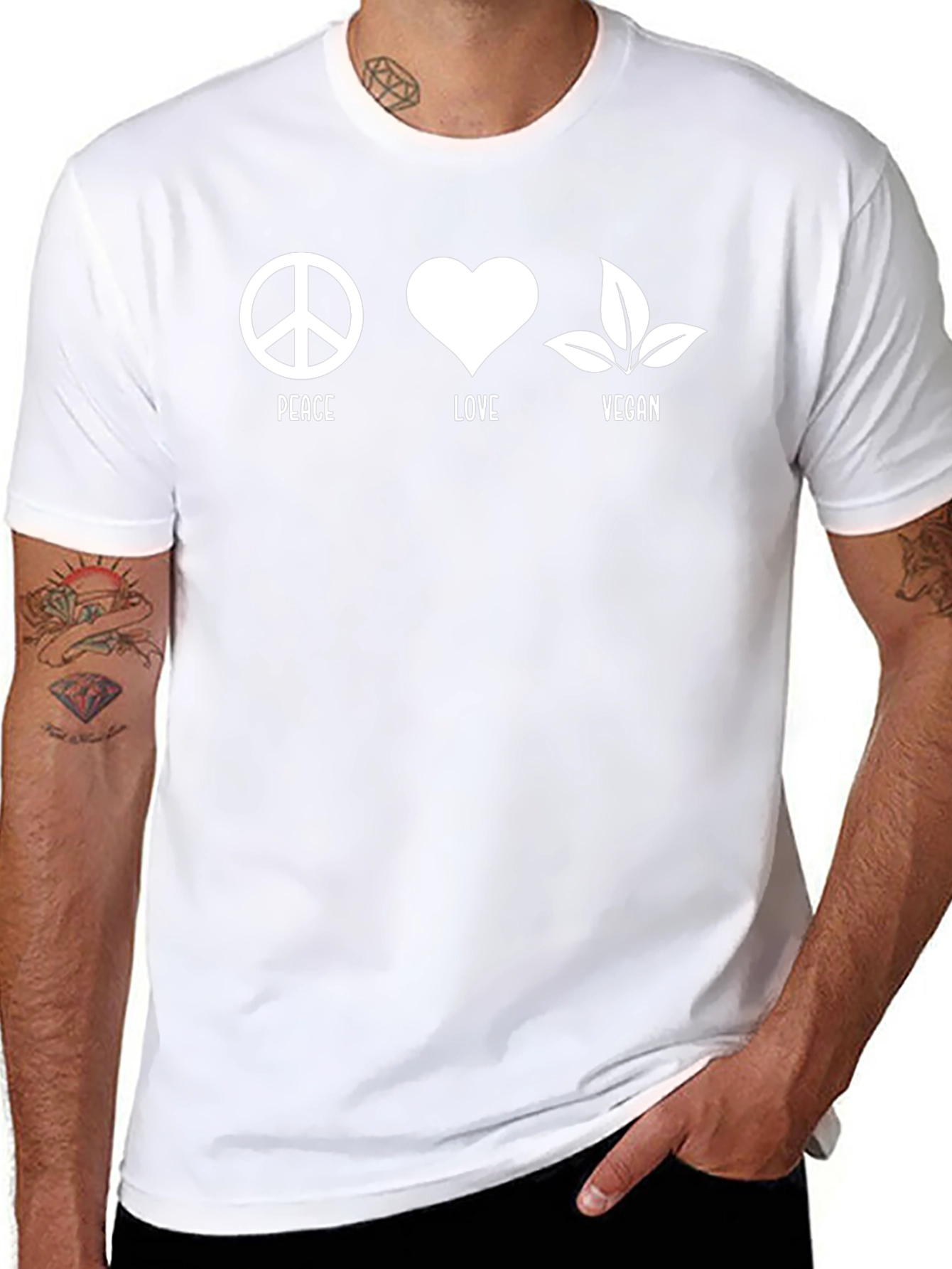 Peace Love Vegan Graphic T-Shirt - Unisex