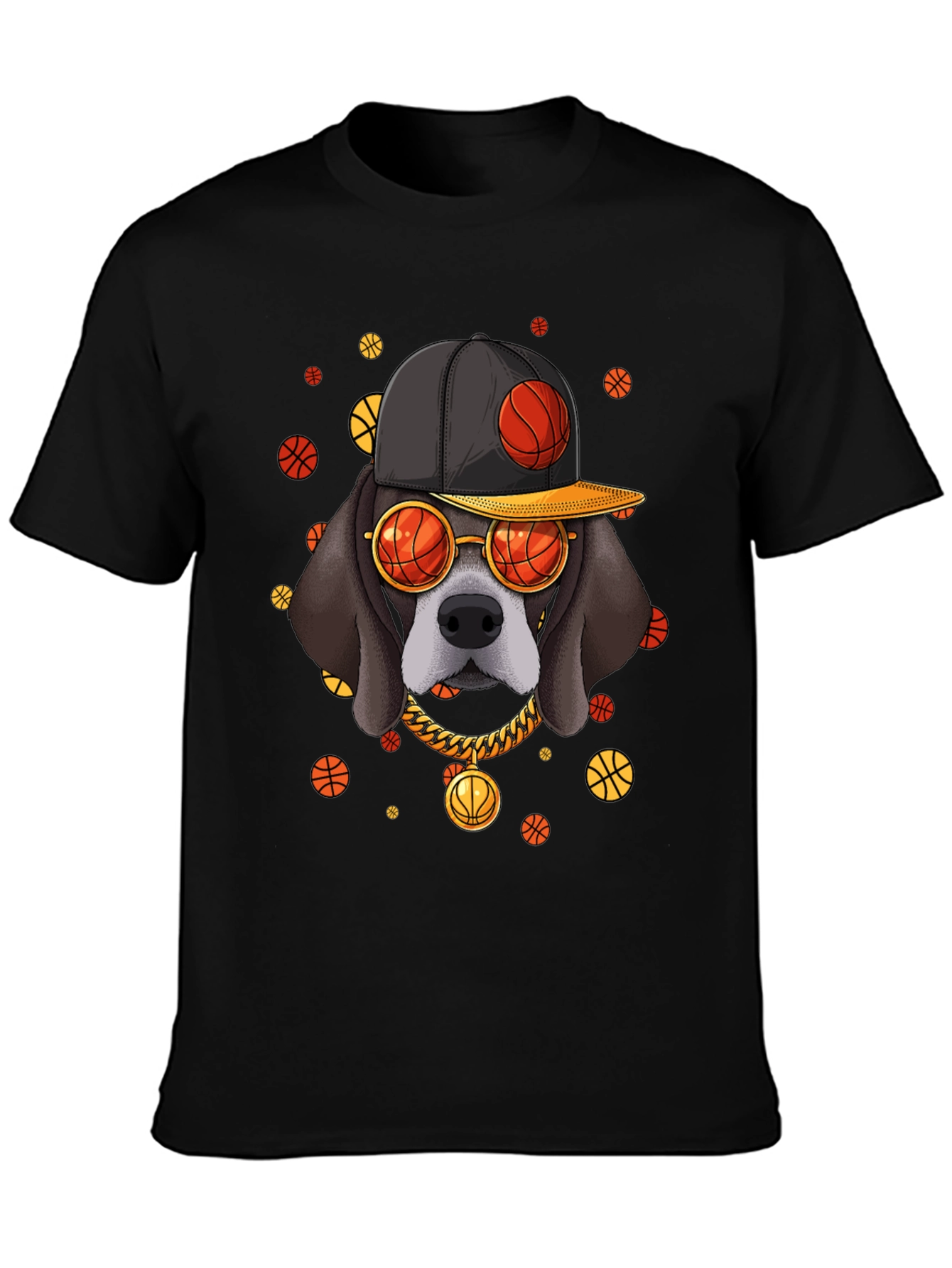Basketball Dog Graphic T-Shirt