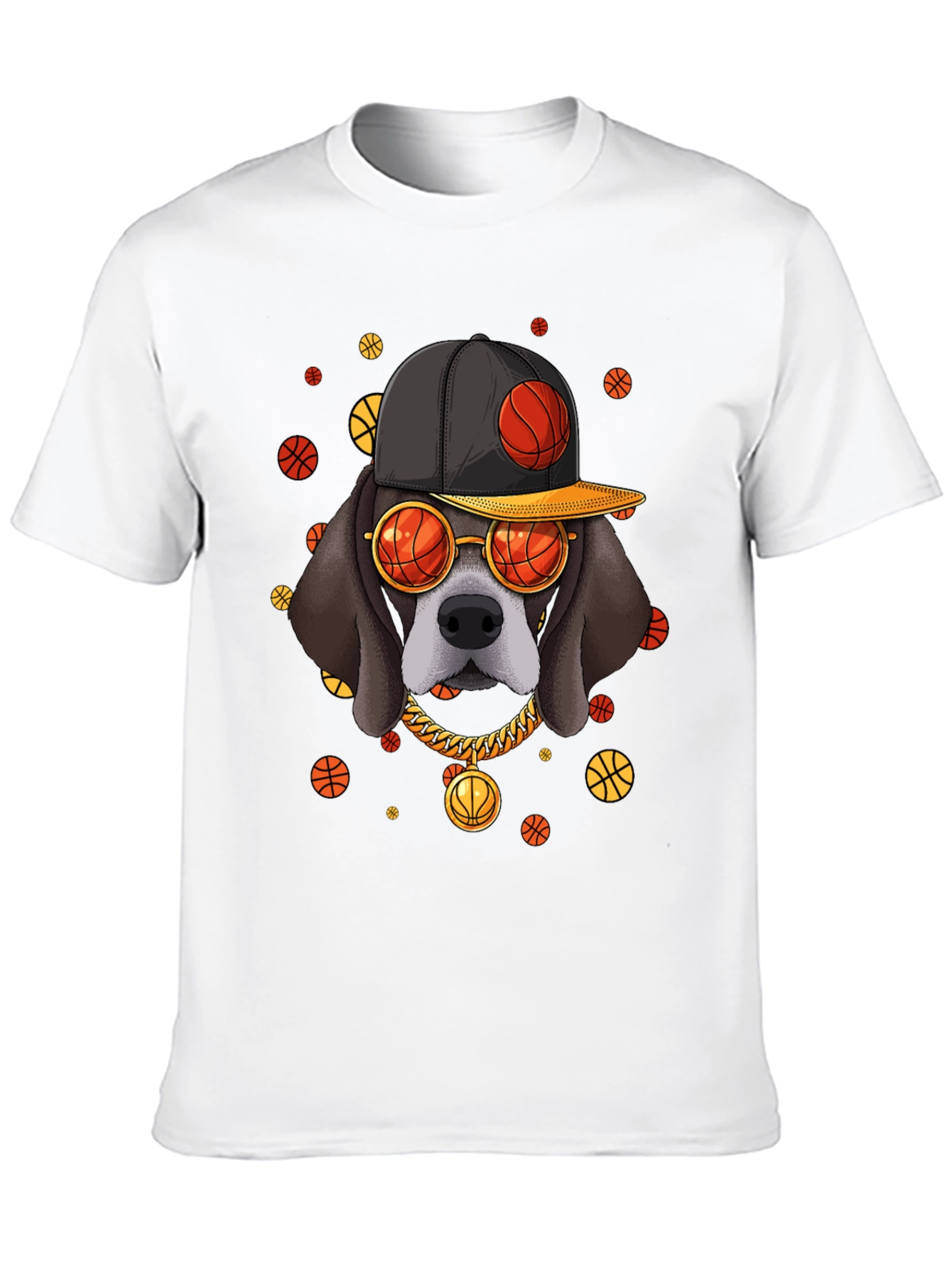 Basketball Dog Graphic T-Shirt