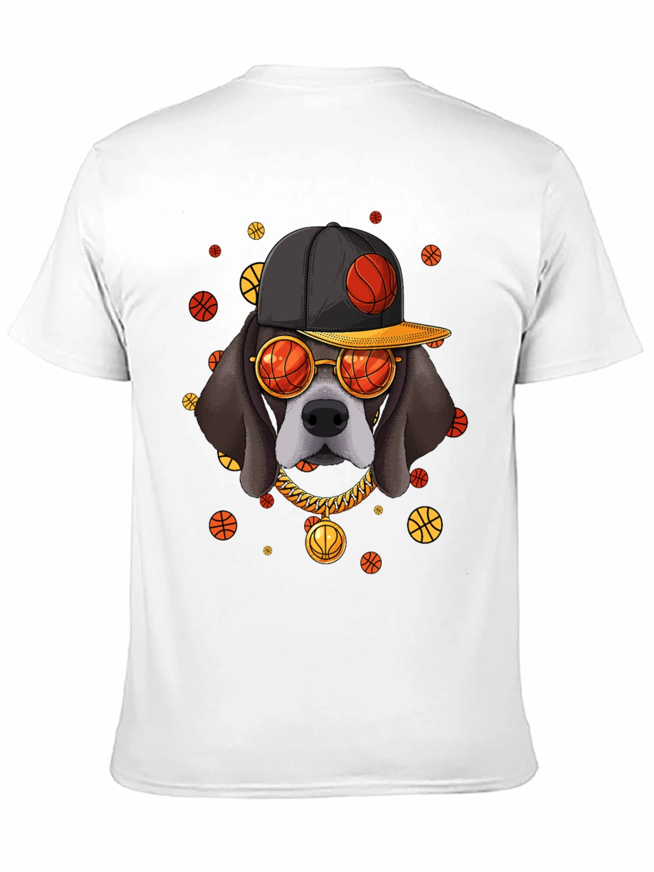 Basketball Dog Graphic T-Shirt
