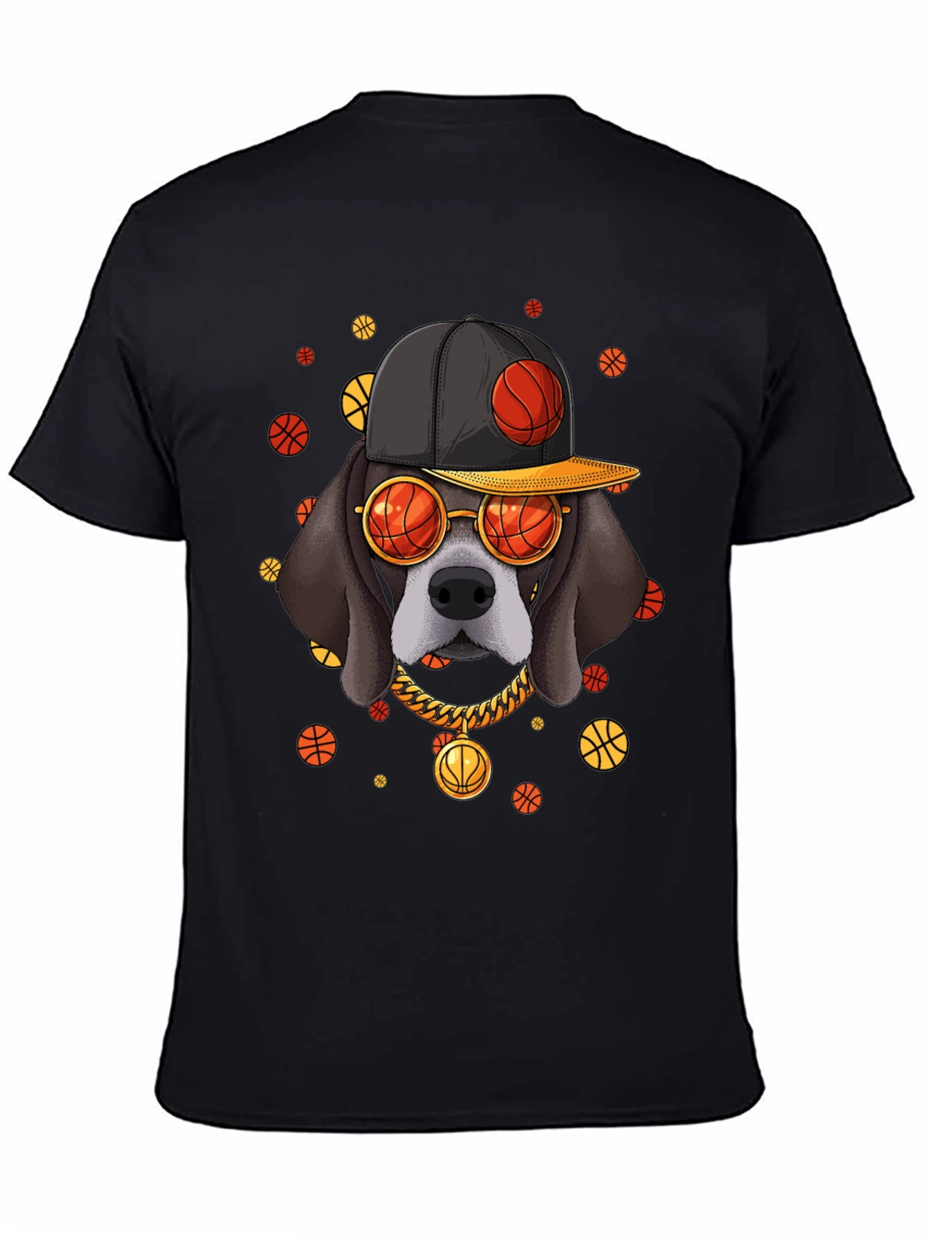 Basketball Dog Graphic T-Shirt
