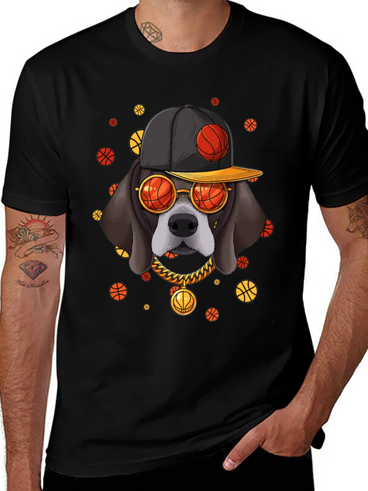 Basketball Dog Graphic T-Shirt