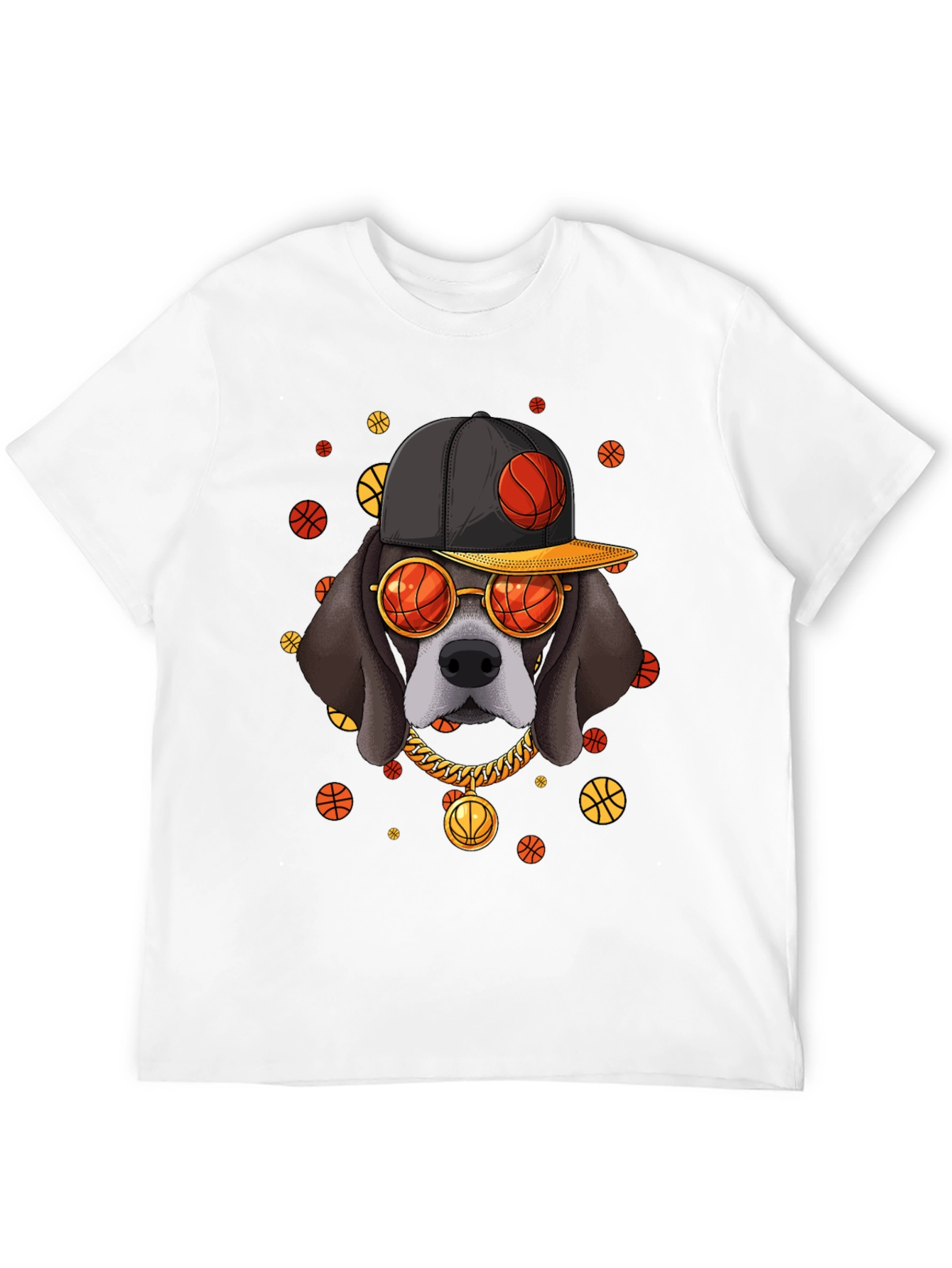 Basketball Dog Graphic T-Shirt