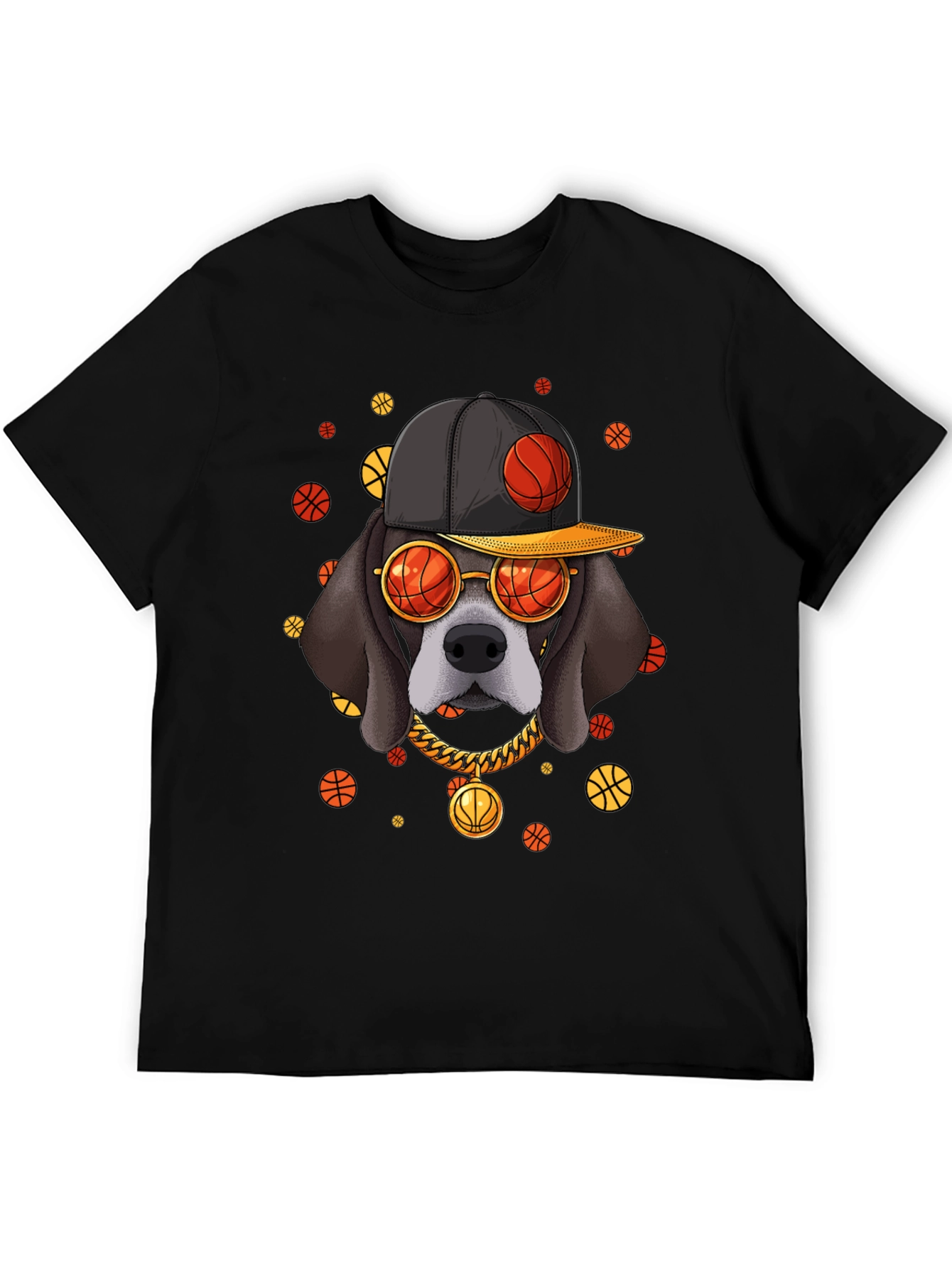Basketball Dog Graphic T-Shirt