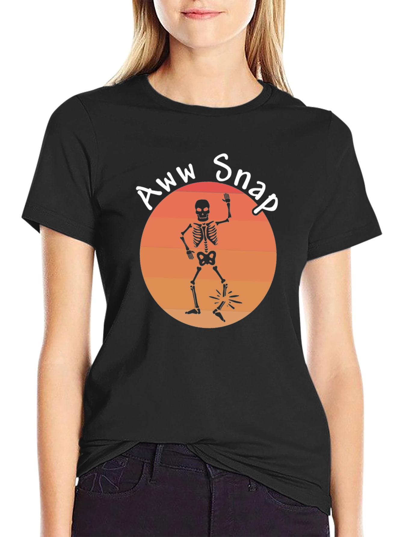 Aww Snap Skeleton Graphic Tee - Humor Shirt