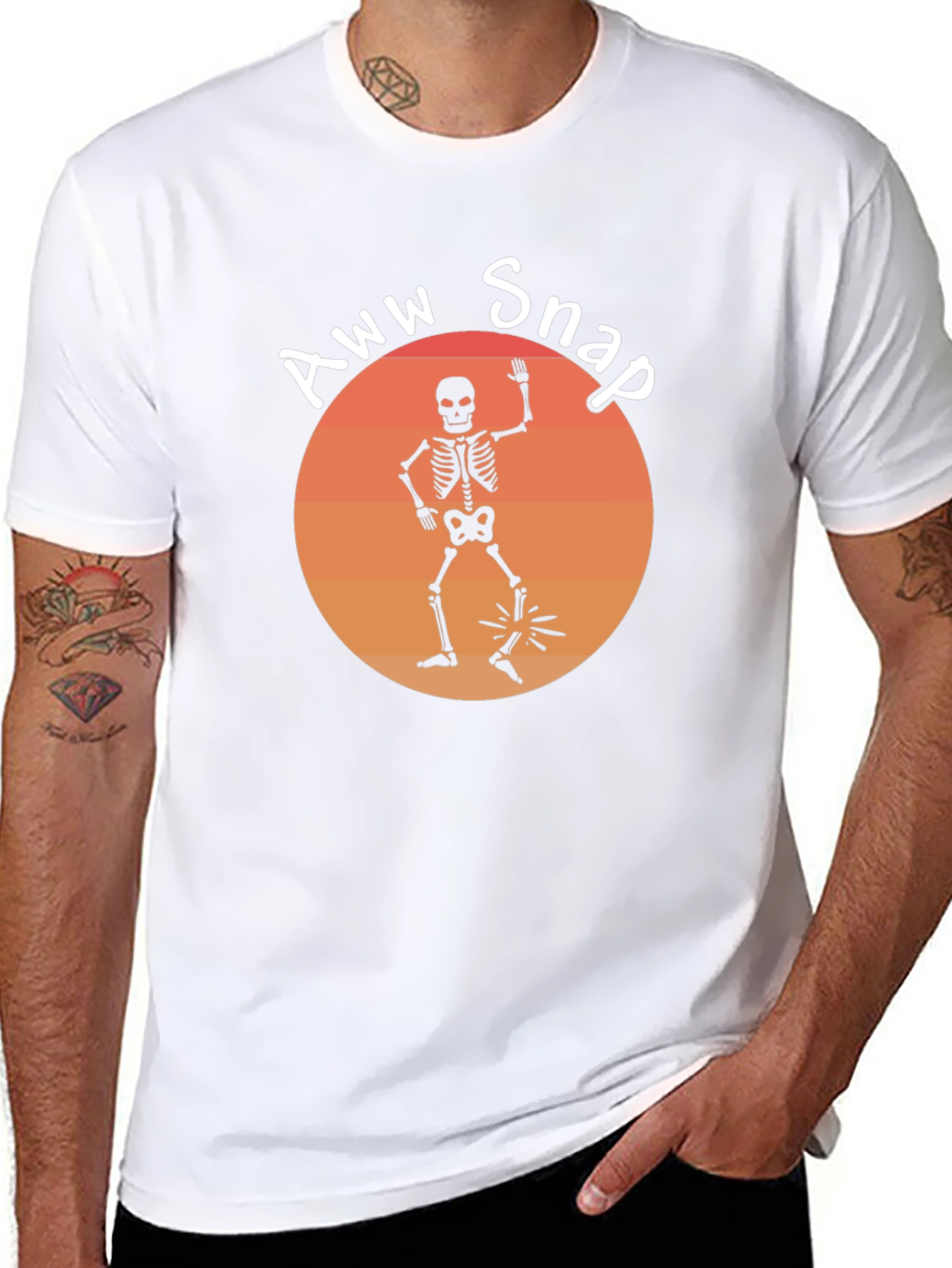 Aww Snap Skeleton Graphic Tee - Humor Shirt
