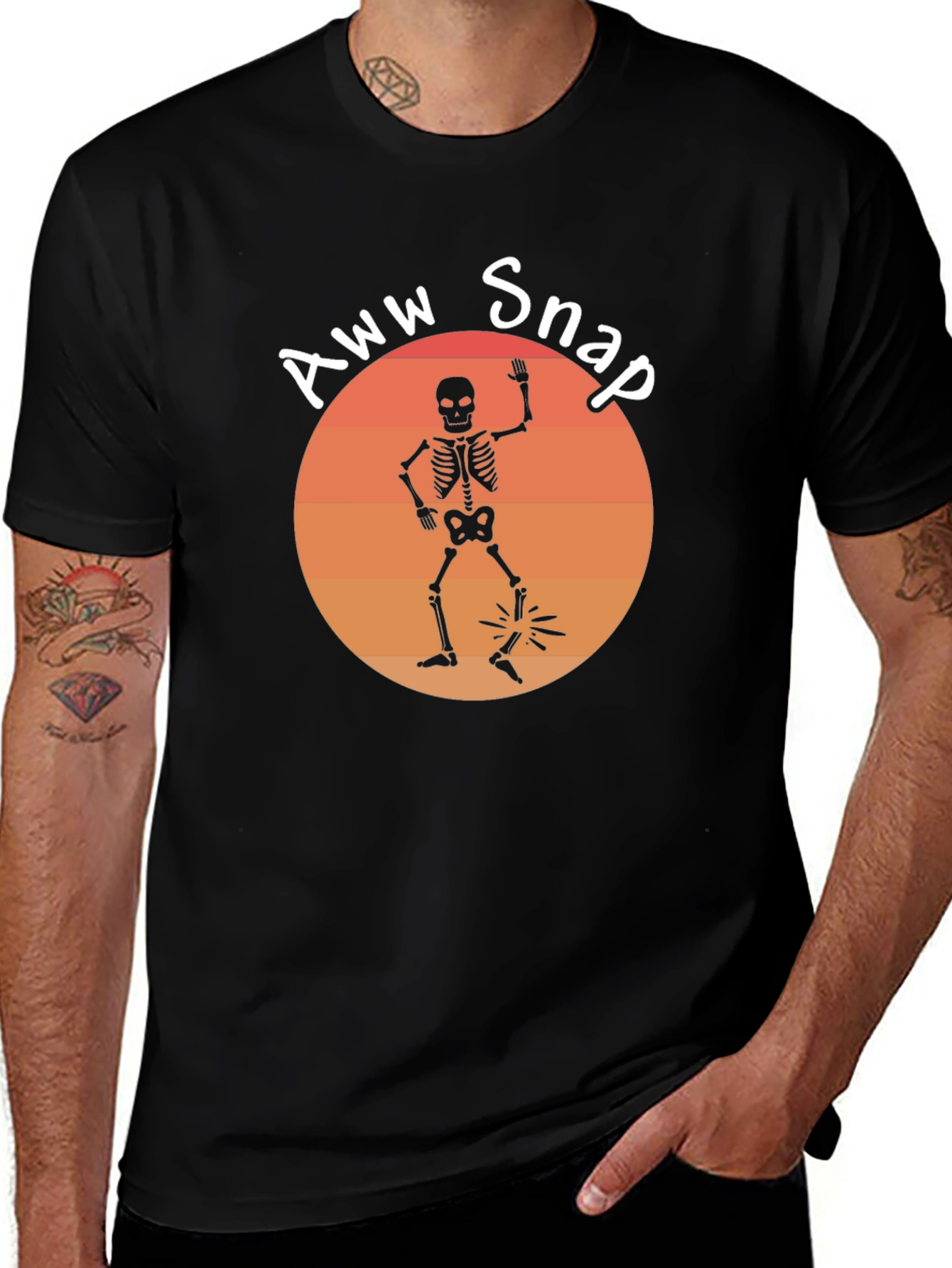 Aww Snap Skeleton Graphic Tee - Humor Shirt