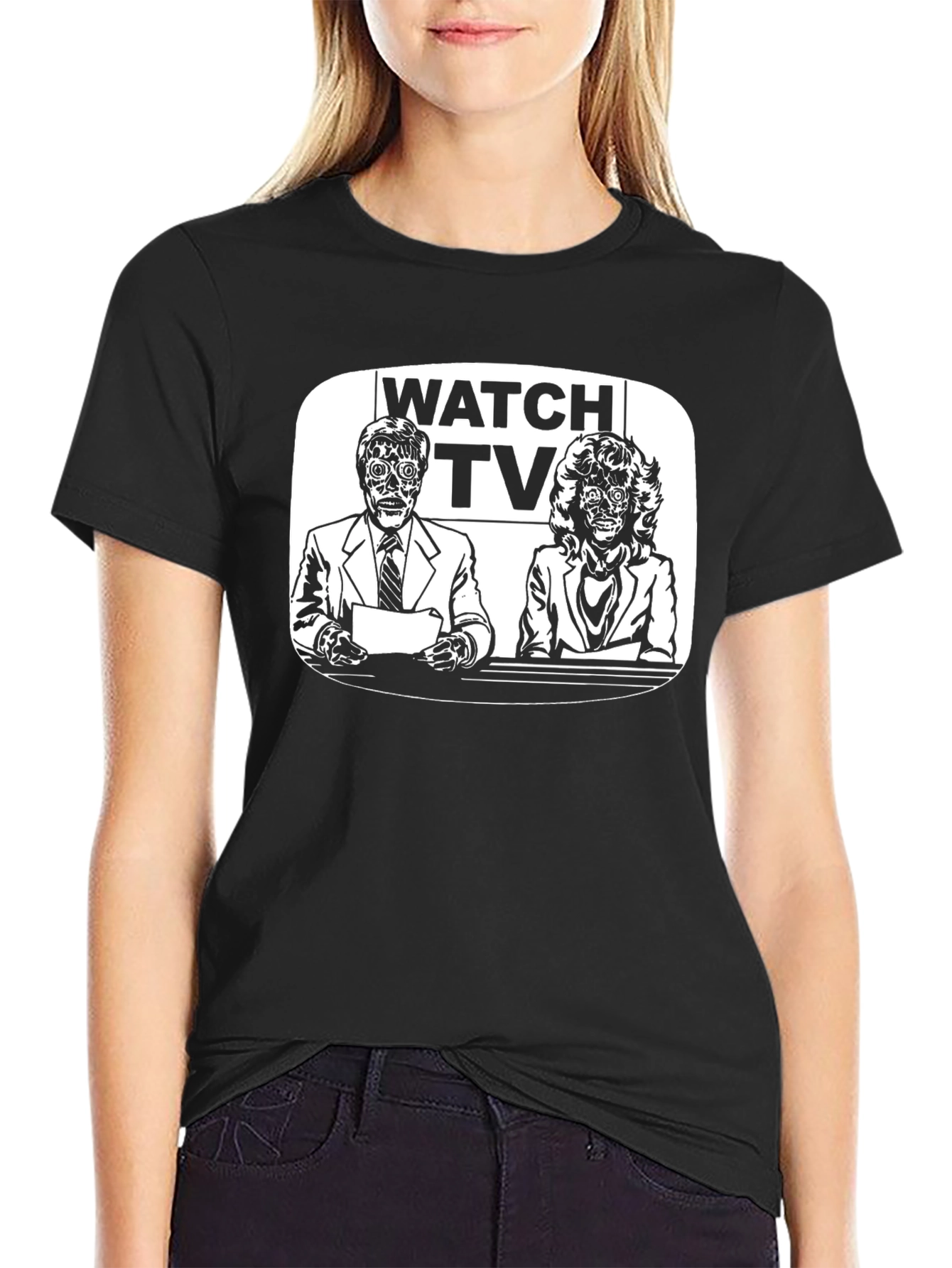 They Live - Watch TV Black T-Shirt