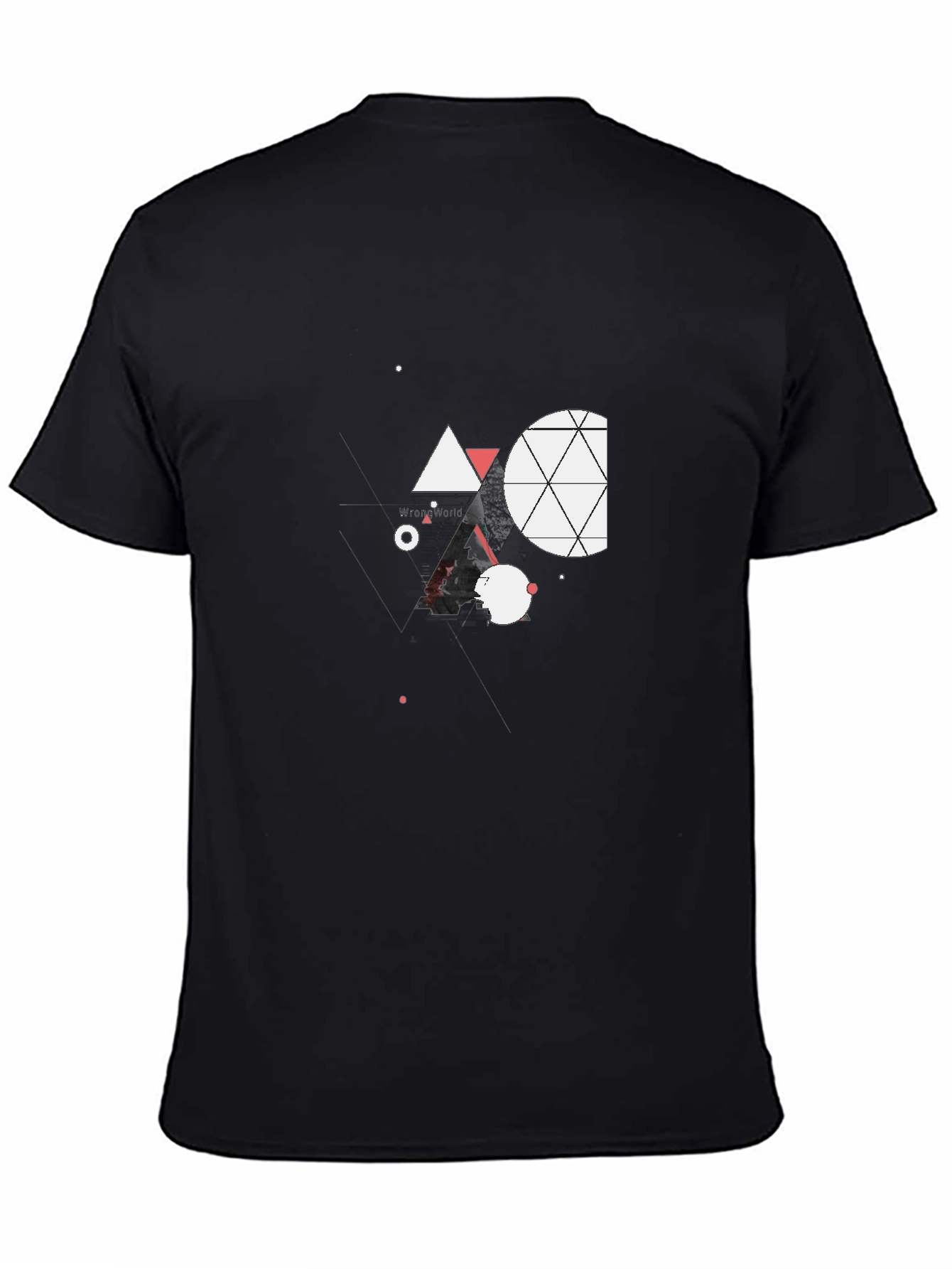 Abstract Geometric Black Tee
