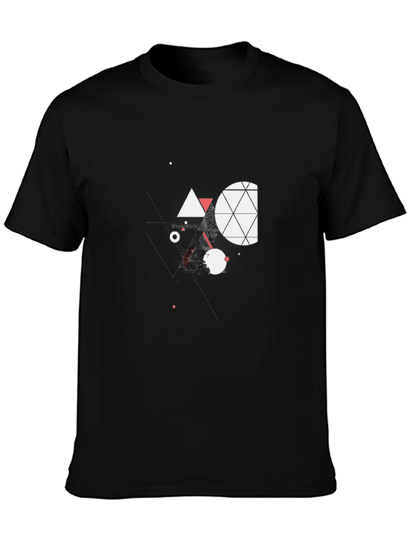Abstract Geometric Black Tee