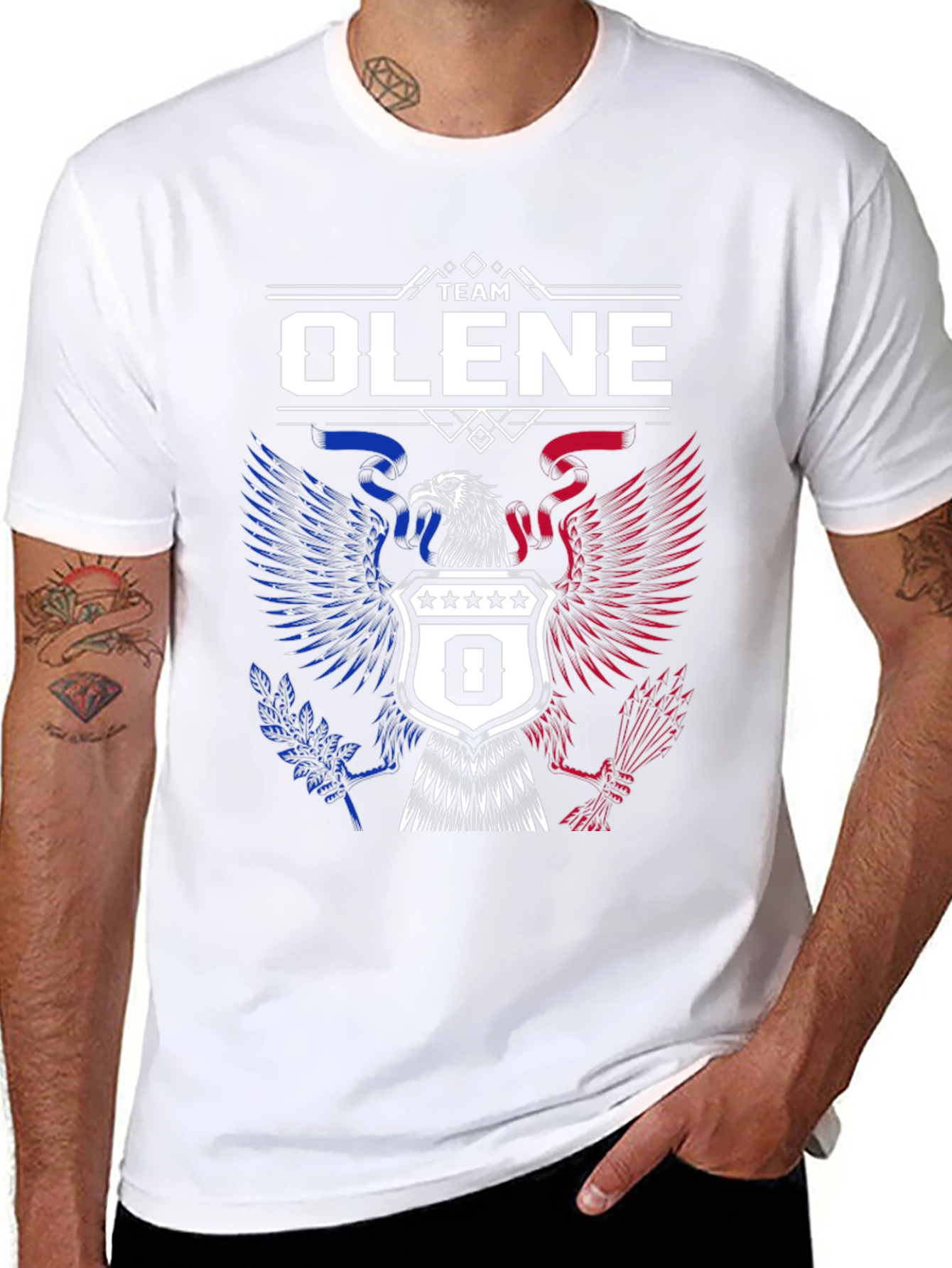 Team Olene Eagle Crest Graphic Tee - Patriotic Design