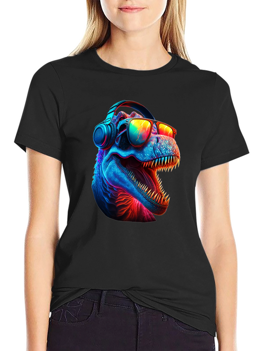 Cool Dino T-Shirt - Dinosaur with Headphones & Sunglasses
