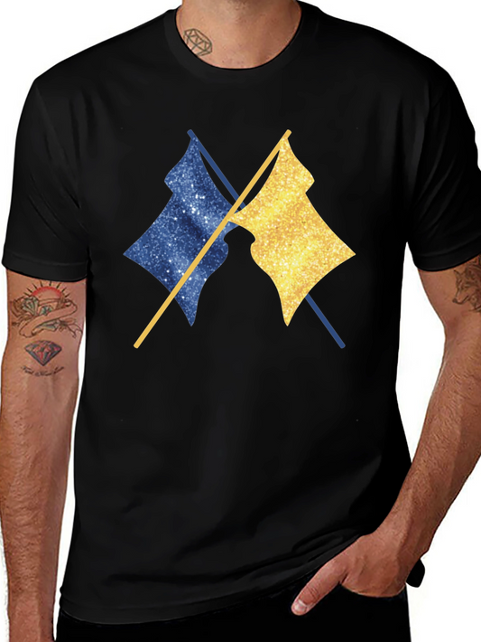 Dual Flag Graphic Tee - Trendy Casual Wear