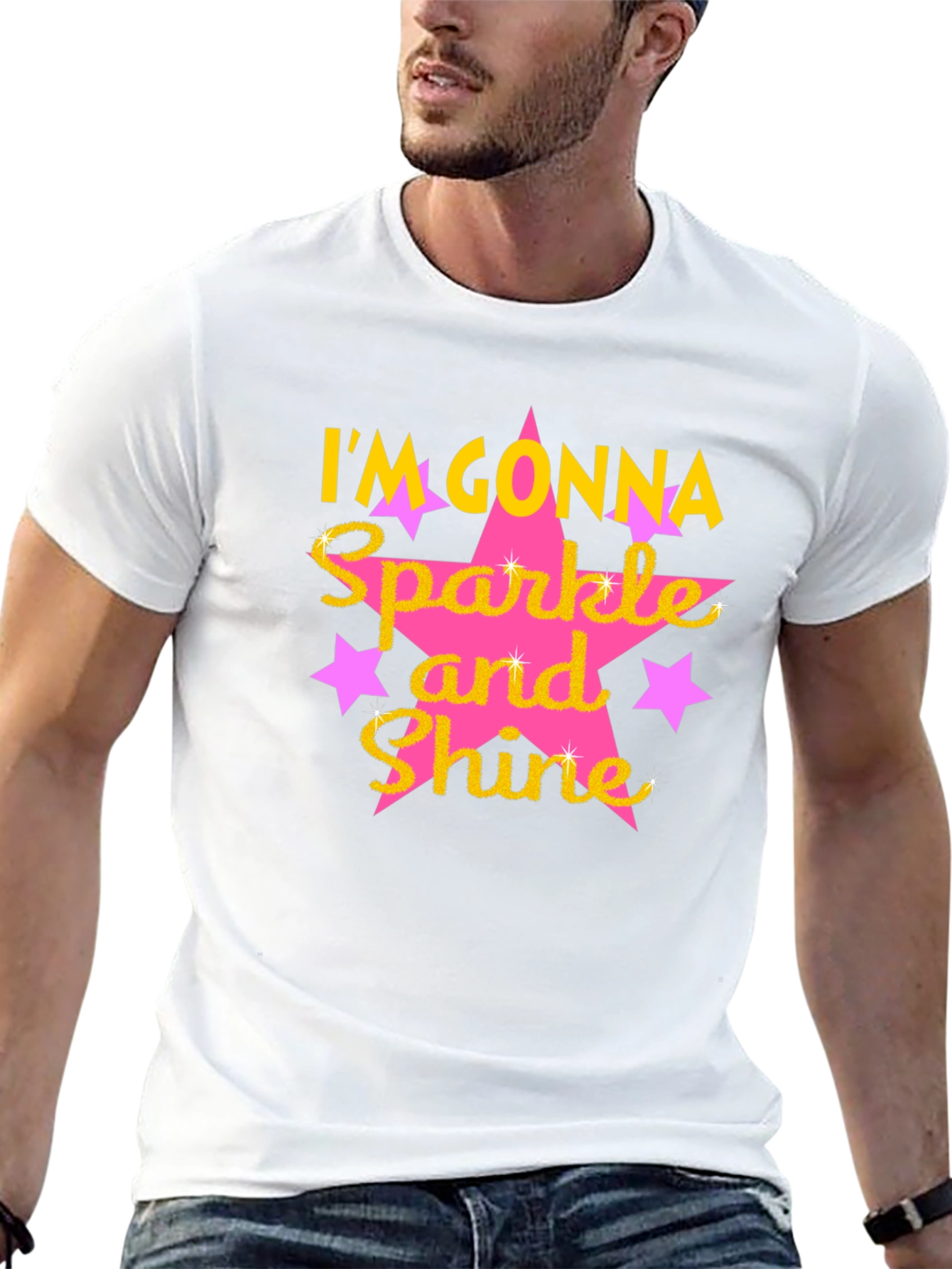 Sparkle and Shine Graphic Tee - Black Cotton Blend