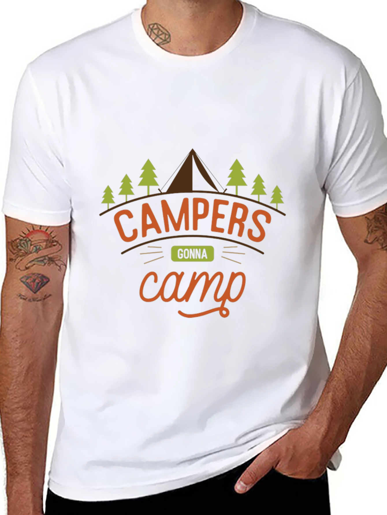 Campers Gonna Camp Black Graphic Tee