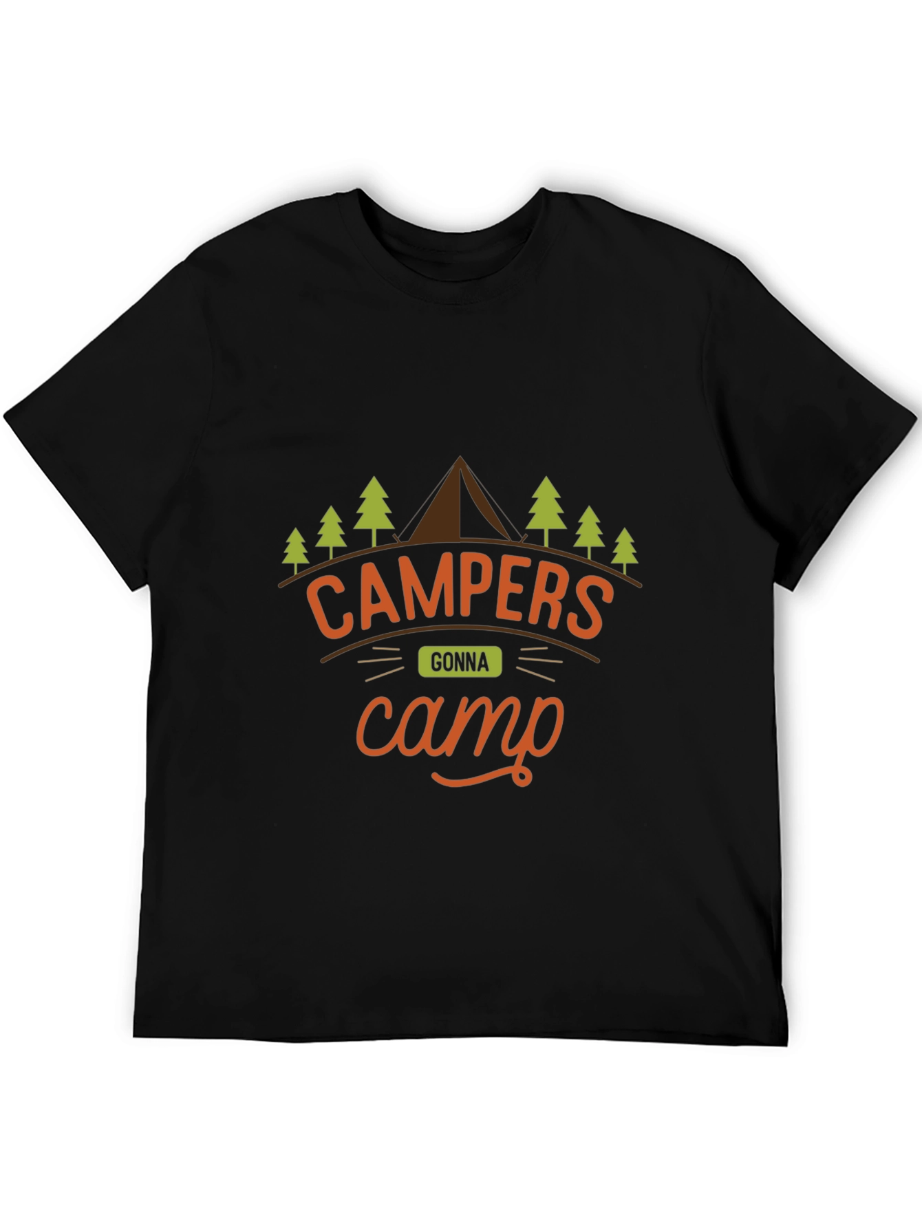 Campers Gonna Camp Black Graphic Tee