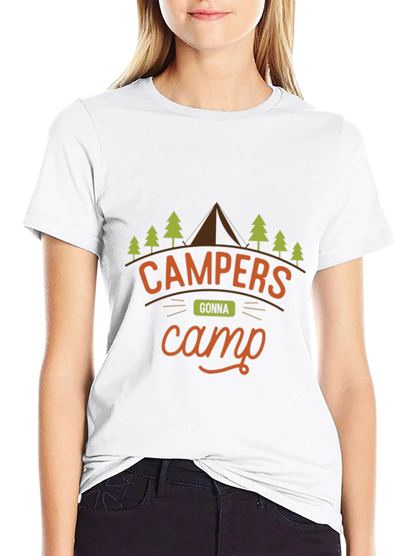 Campers Gonna Camp Black Graphic Tee