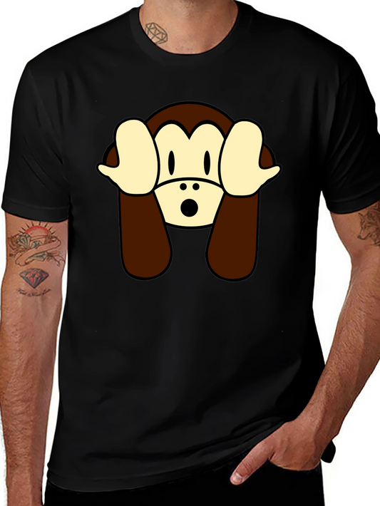 Hear No Evil Monkey Graphic Tee - Black
