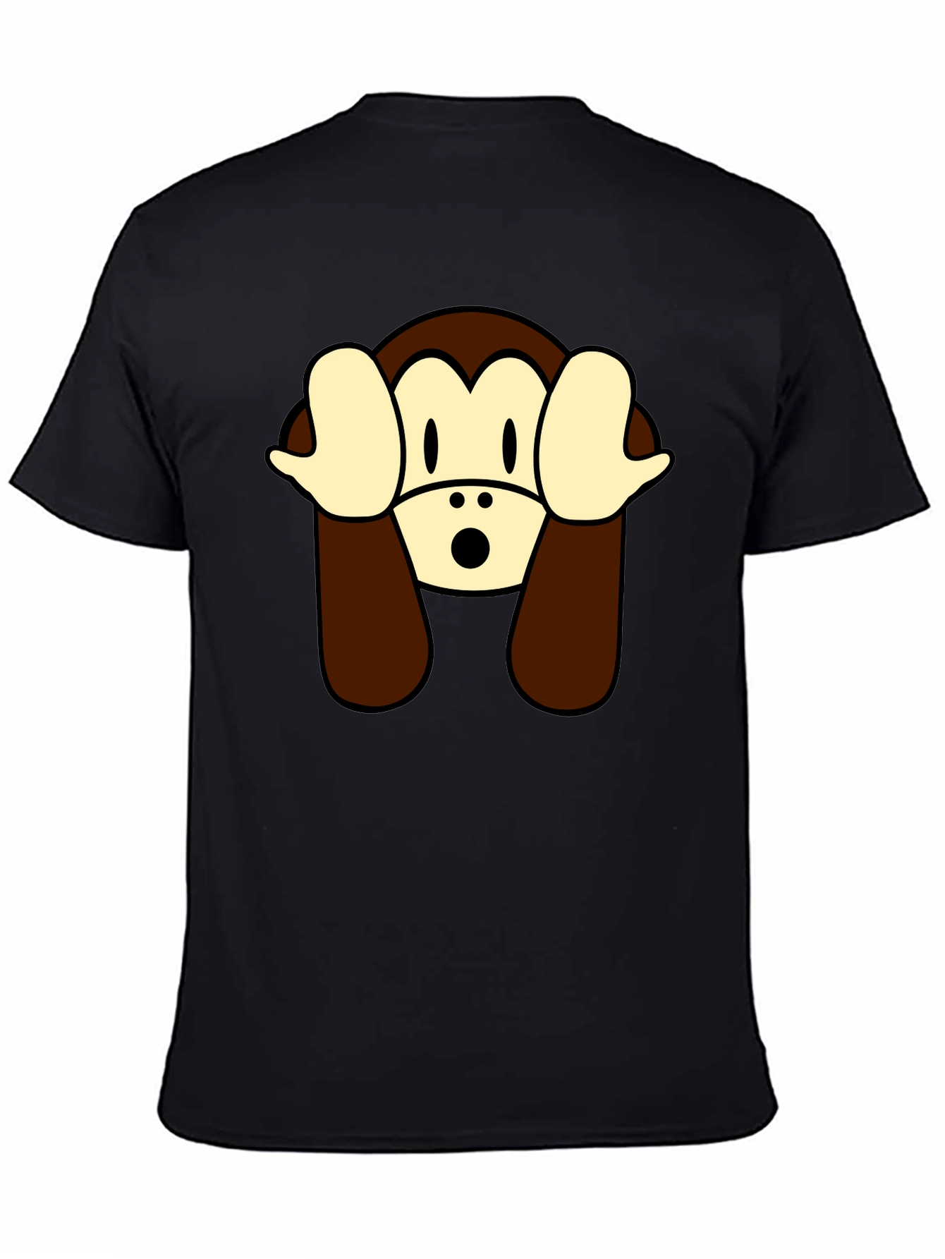 Hear No Evil Monkey Graphic Tee - Black