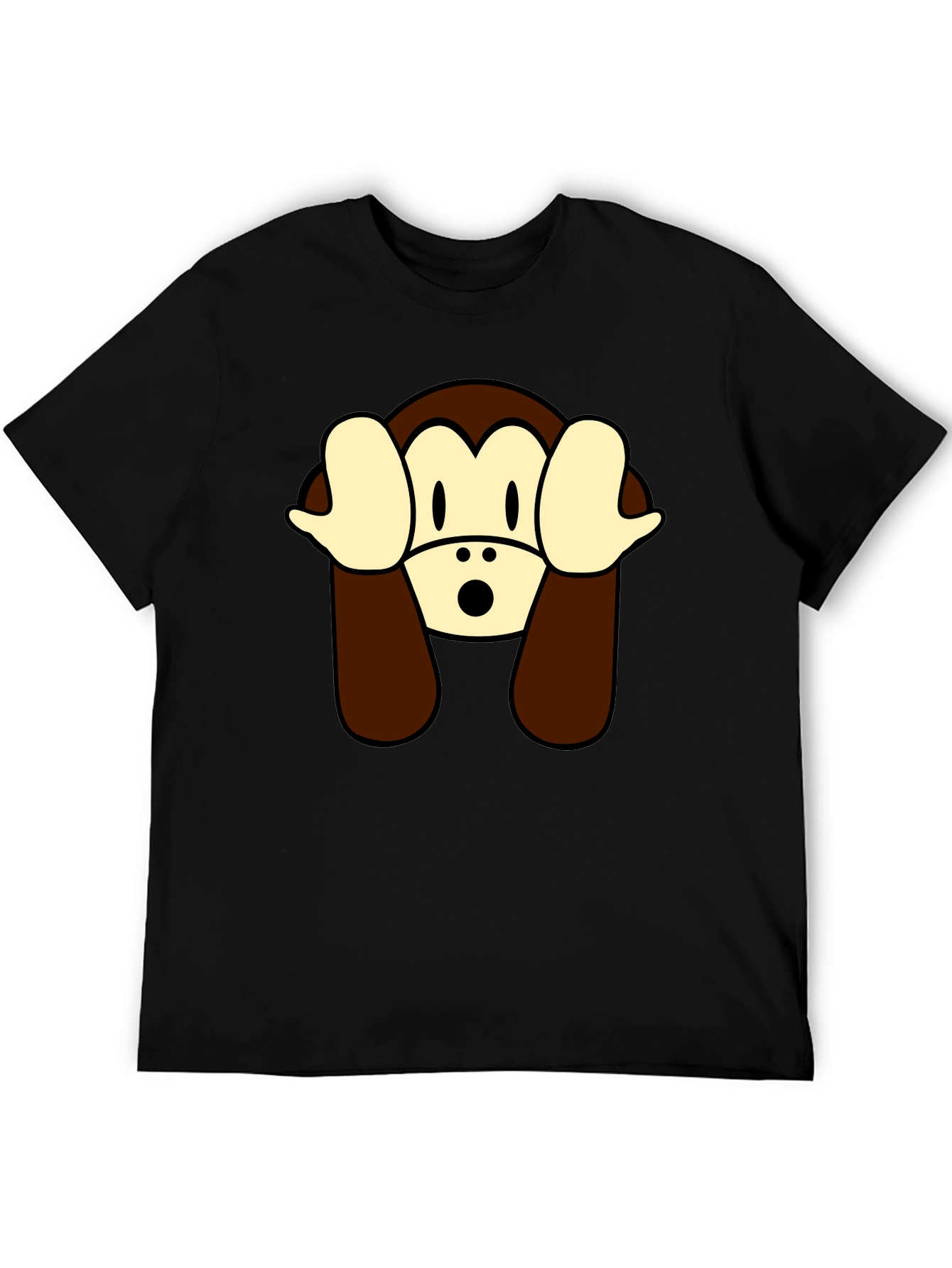 Hear No Evil Monkey Graphic Tee - Black