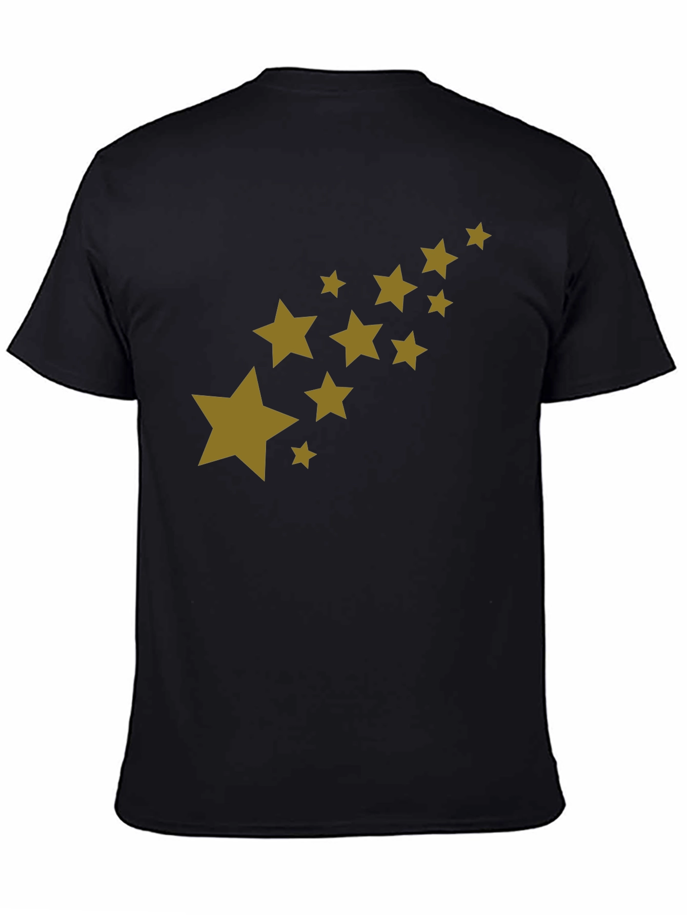 Mens Black T-Shirt with Star Graphic