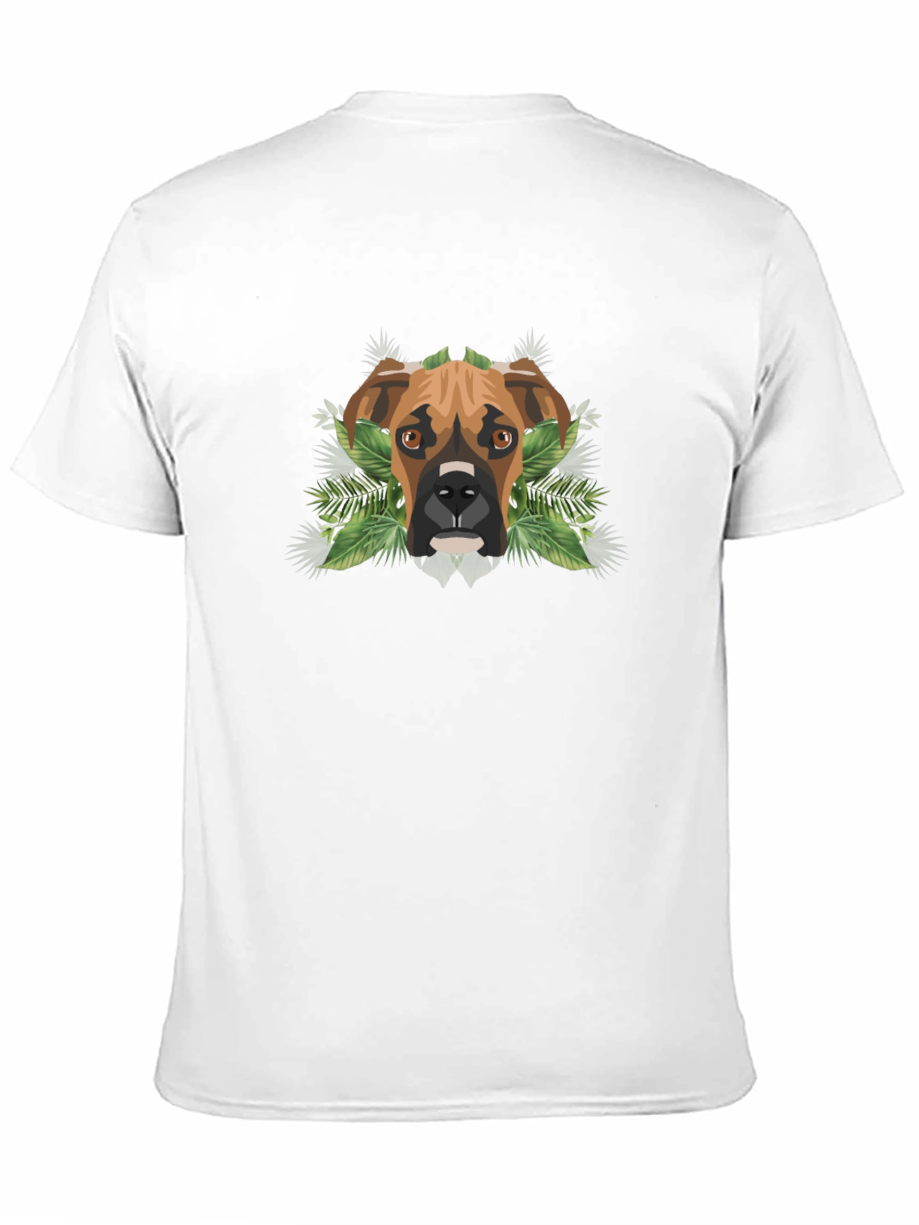 Dog Lover Tee: Boxer Dog Geometric & Foliage Design