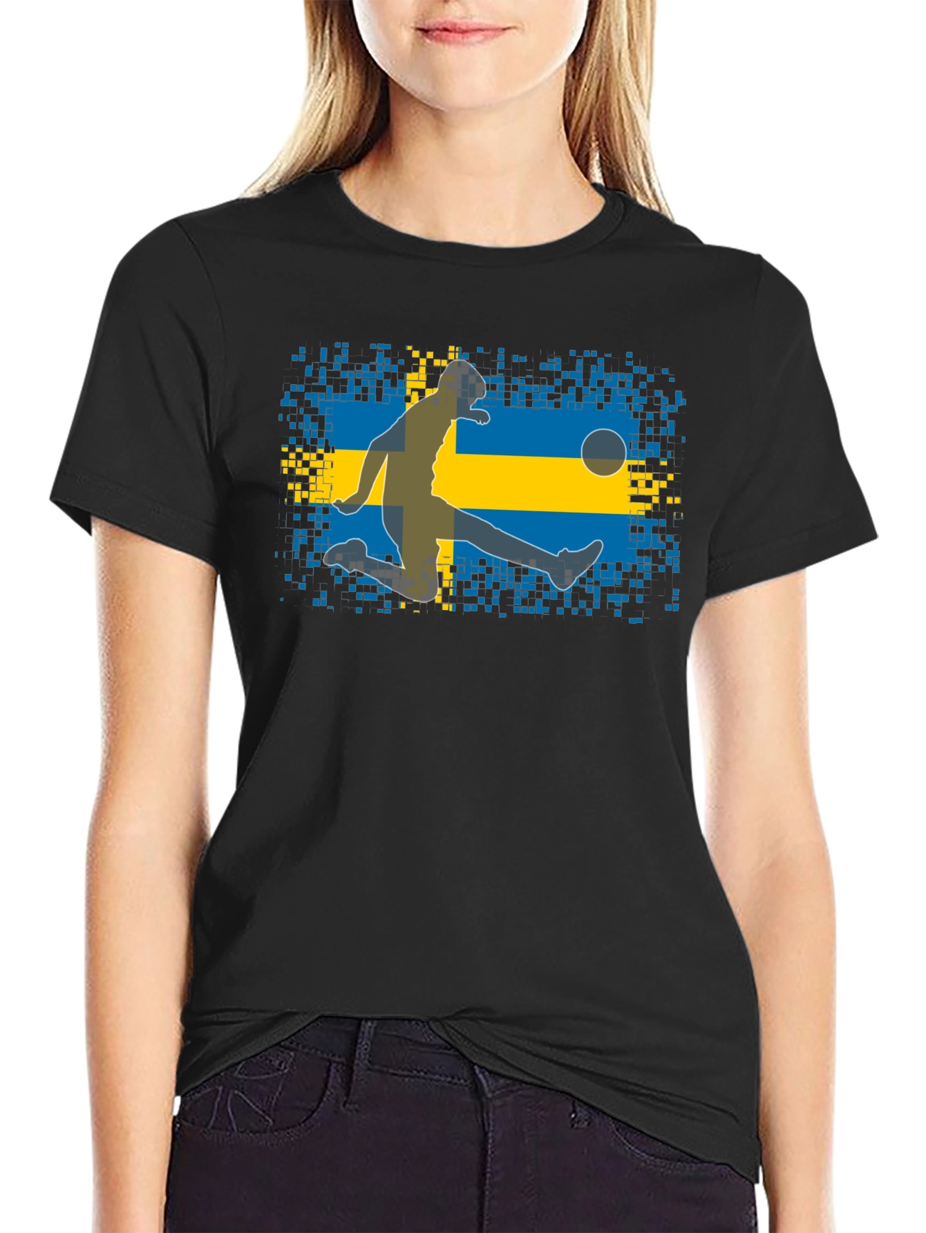 Sweden Soccer Fan T-Shirt - Black