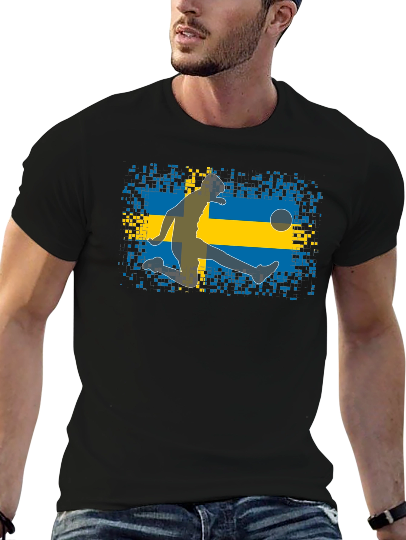 Sweden Soccer Fan T-Shirt - Black