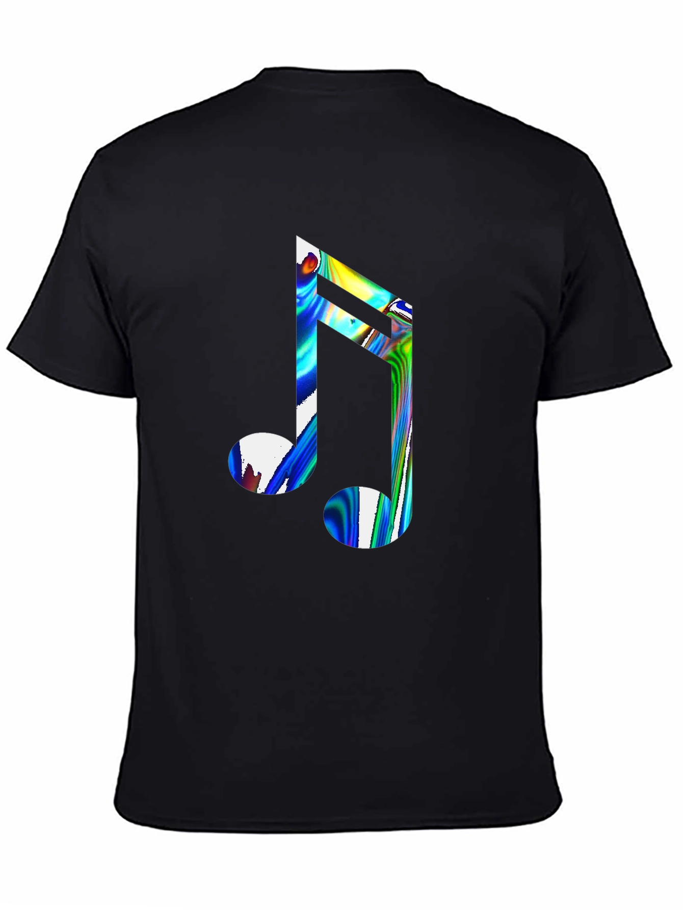 Cool Music Note Graphic Black T-Shirt