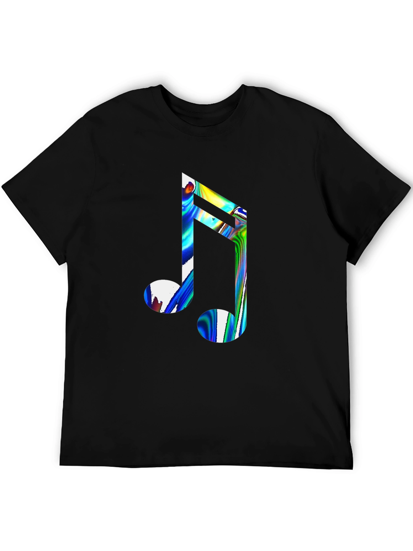 Cool Music Note Graphic Black T-Shirt