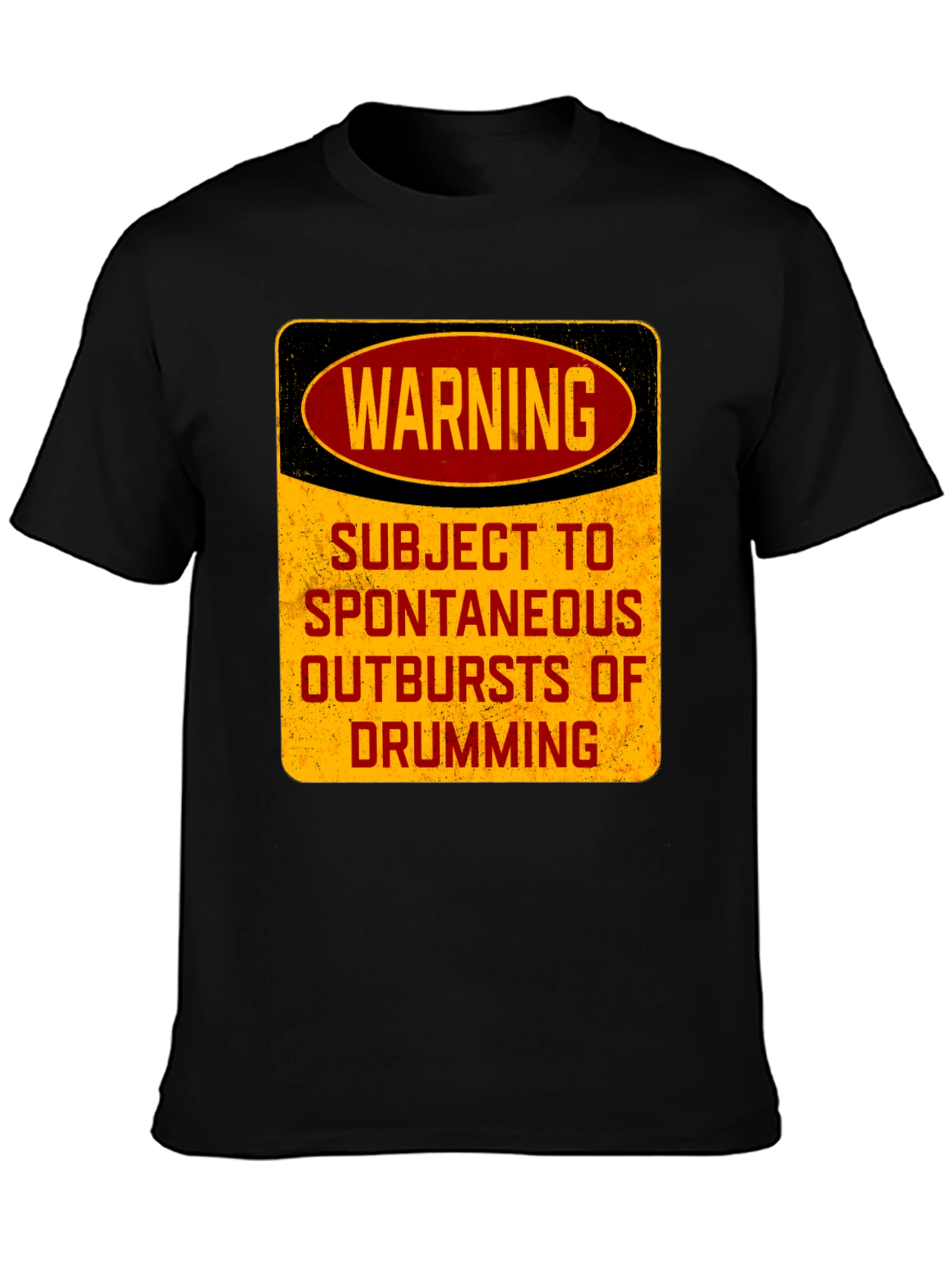 Warning: Subject to Spontaneous Drumming Black T-Shirt