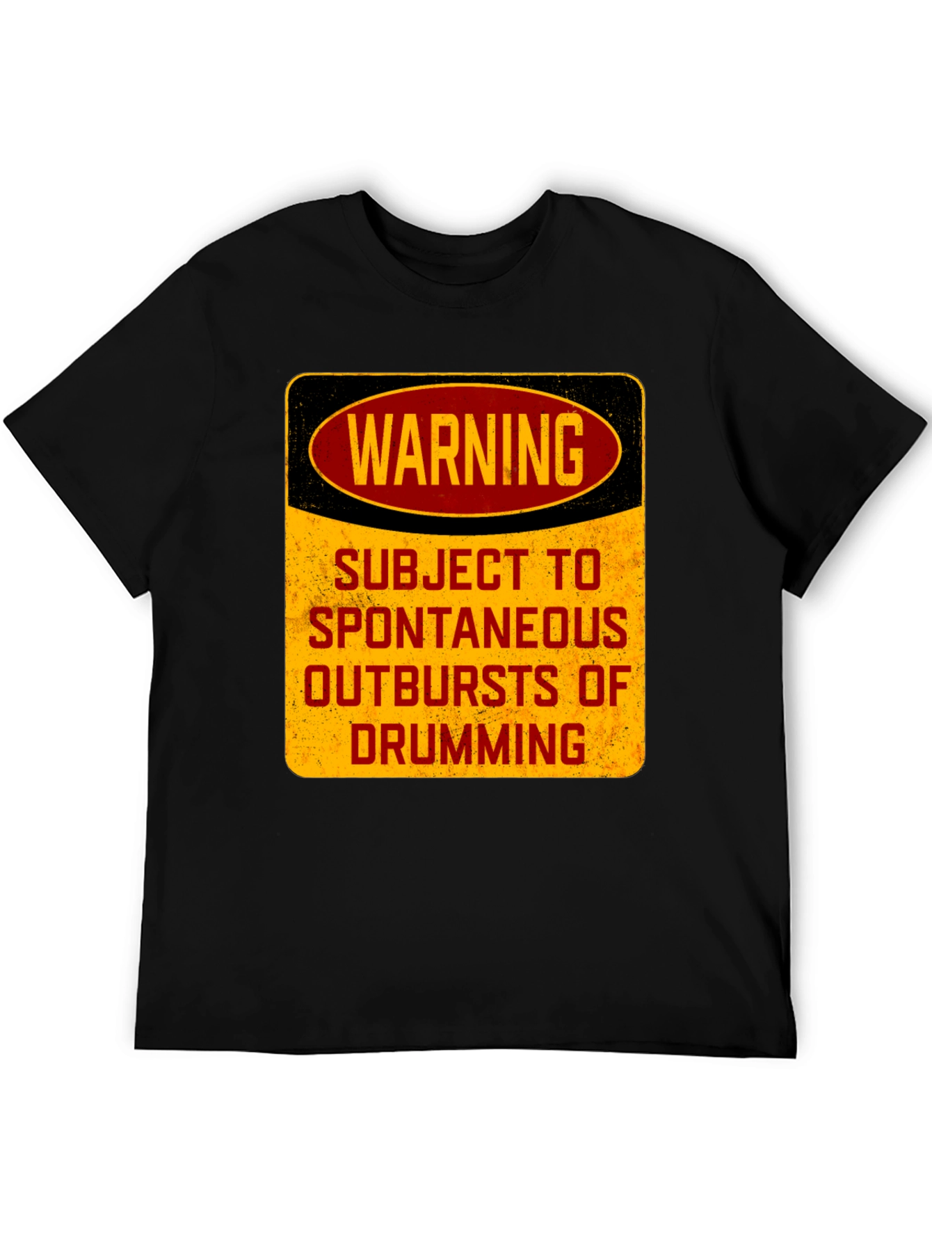 Warning: Subject to Spontaneous Drumming Black T-Shirt