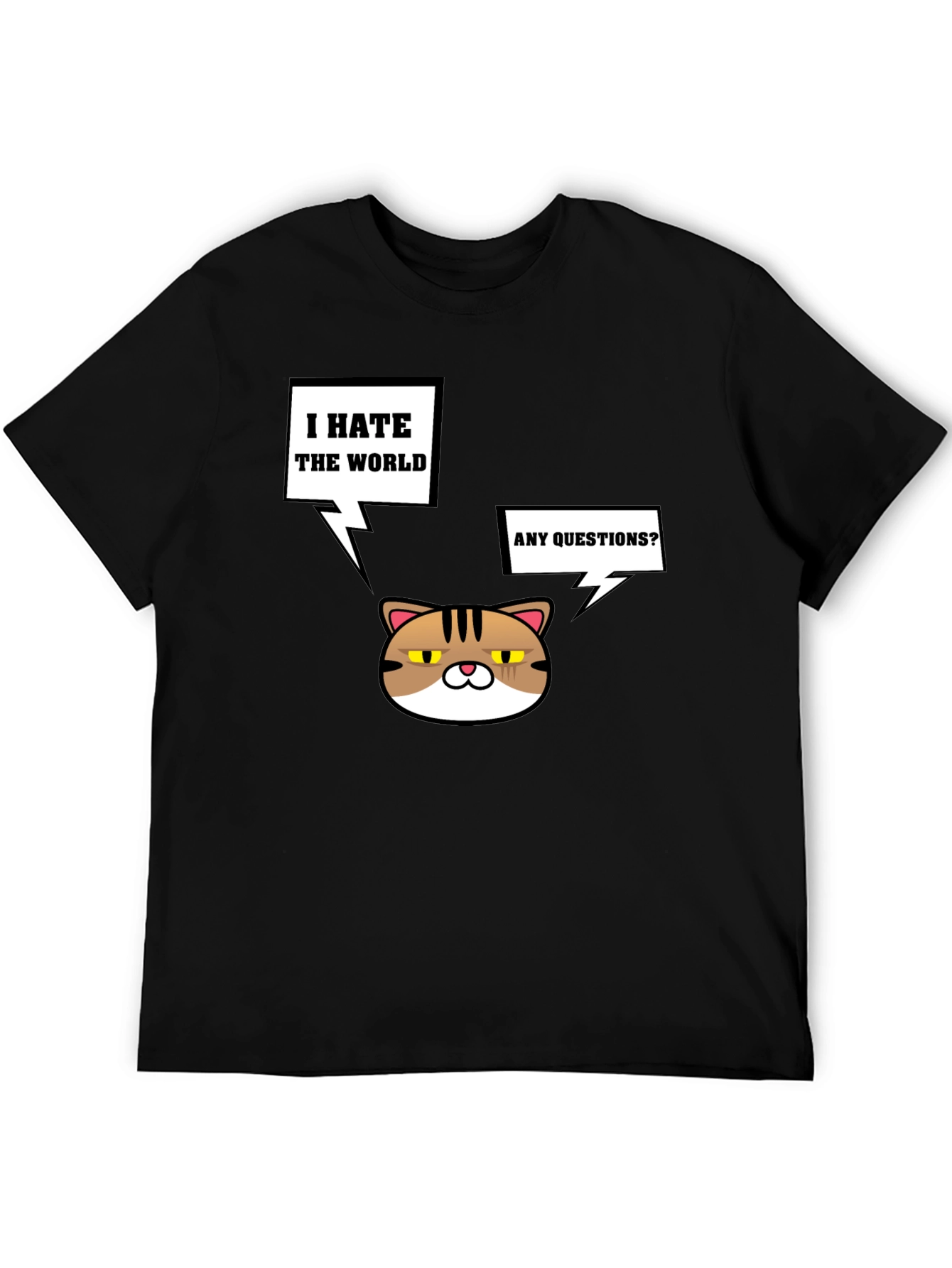 Grumpy Cat I Hate the World Black T-Shirt