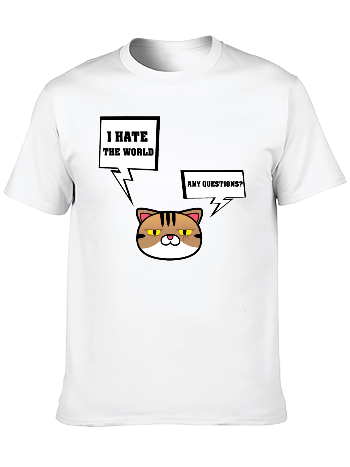 Grumpy Cat I Hate the World Black T-Shirt