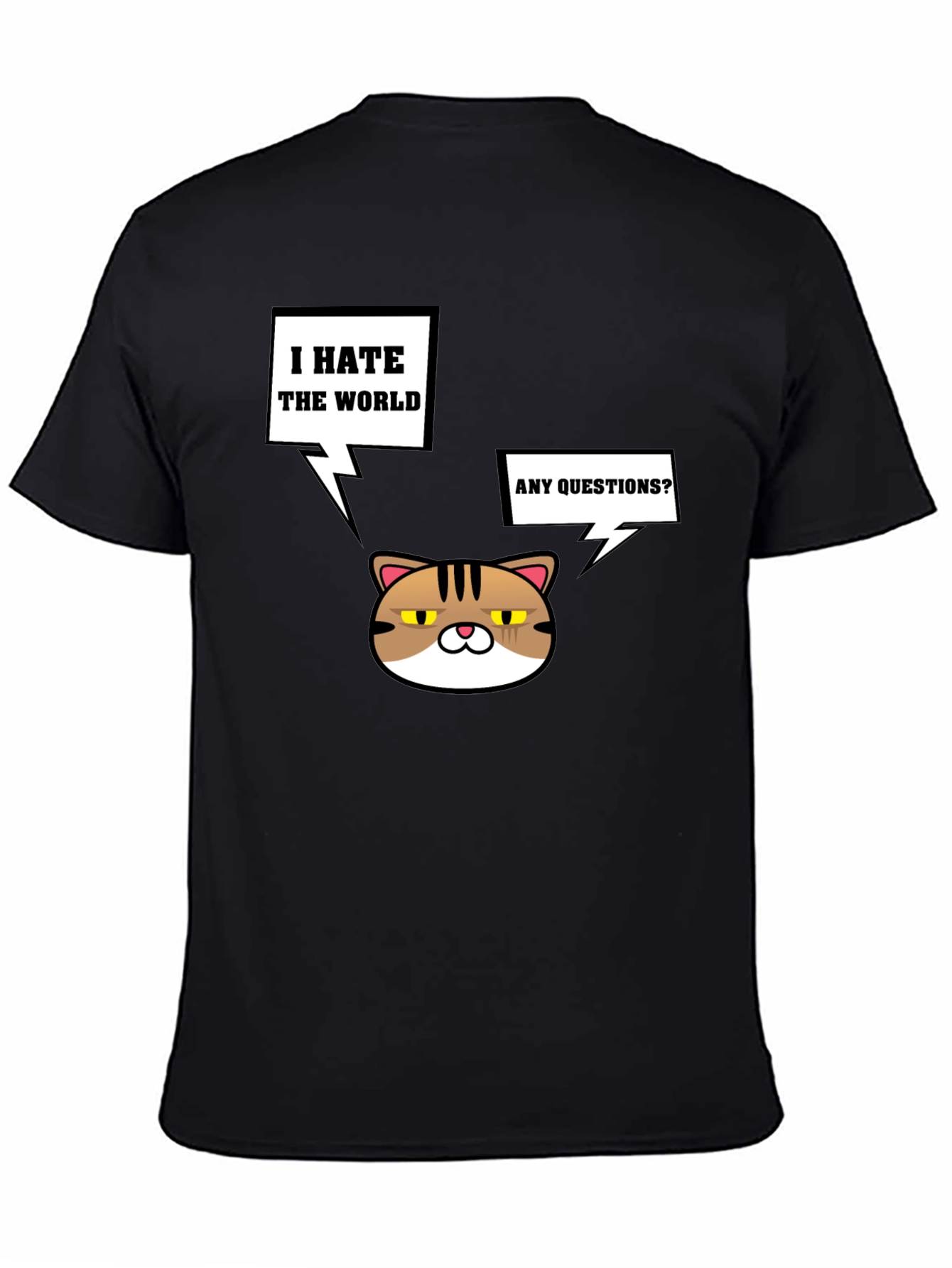 Grumpy Cat I Hate the World Black T-Shirt