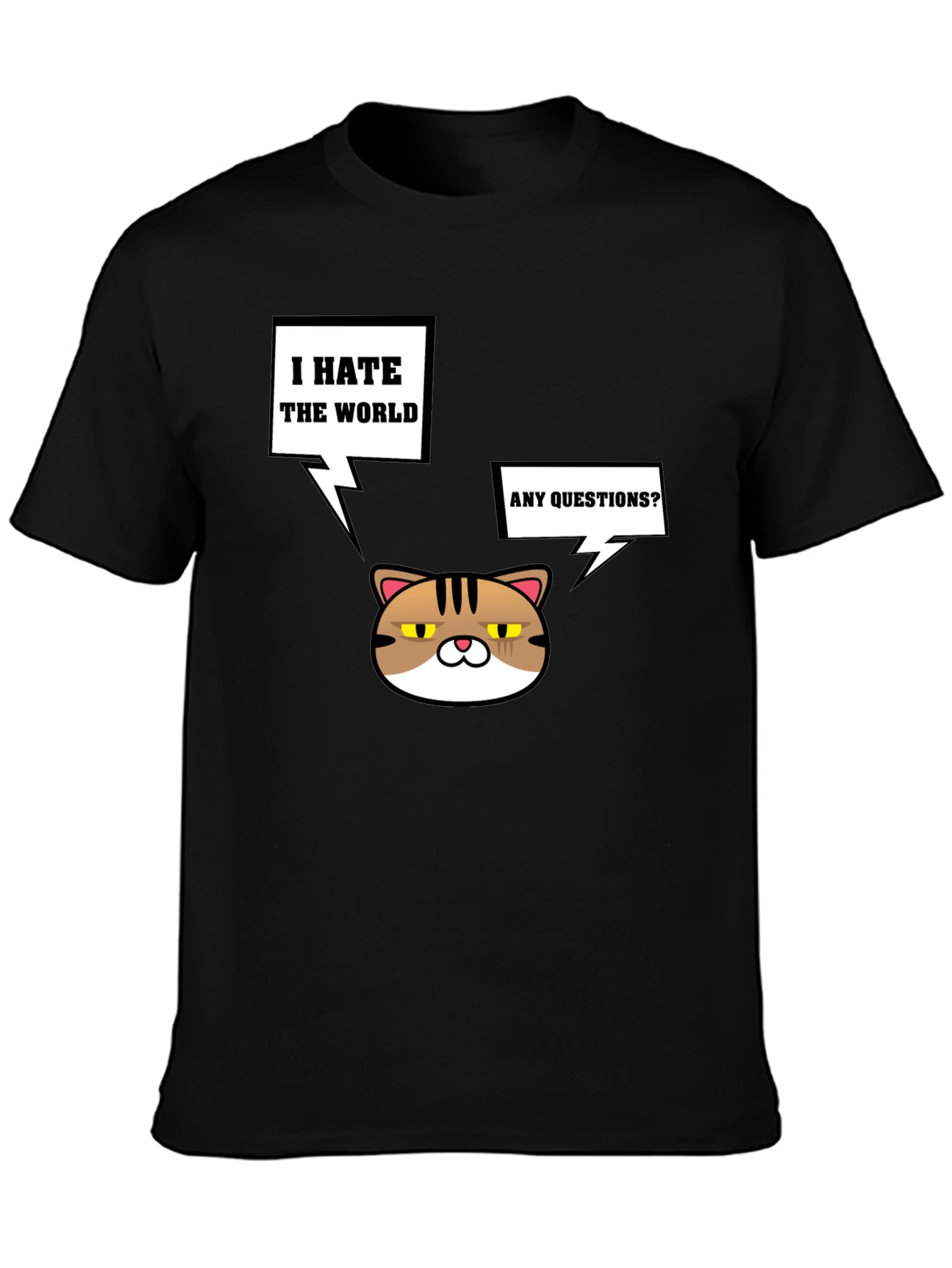 Grumpy Cat I Hate the World Black T-Shirt