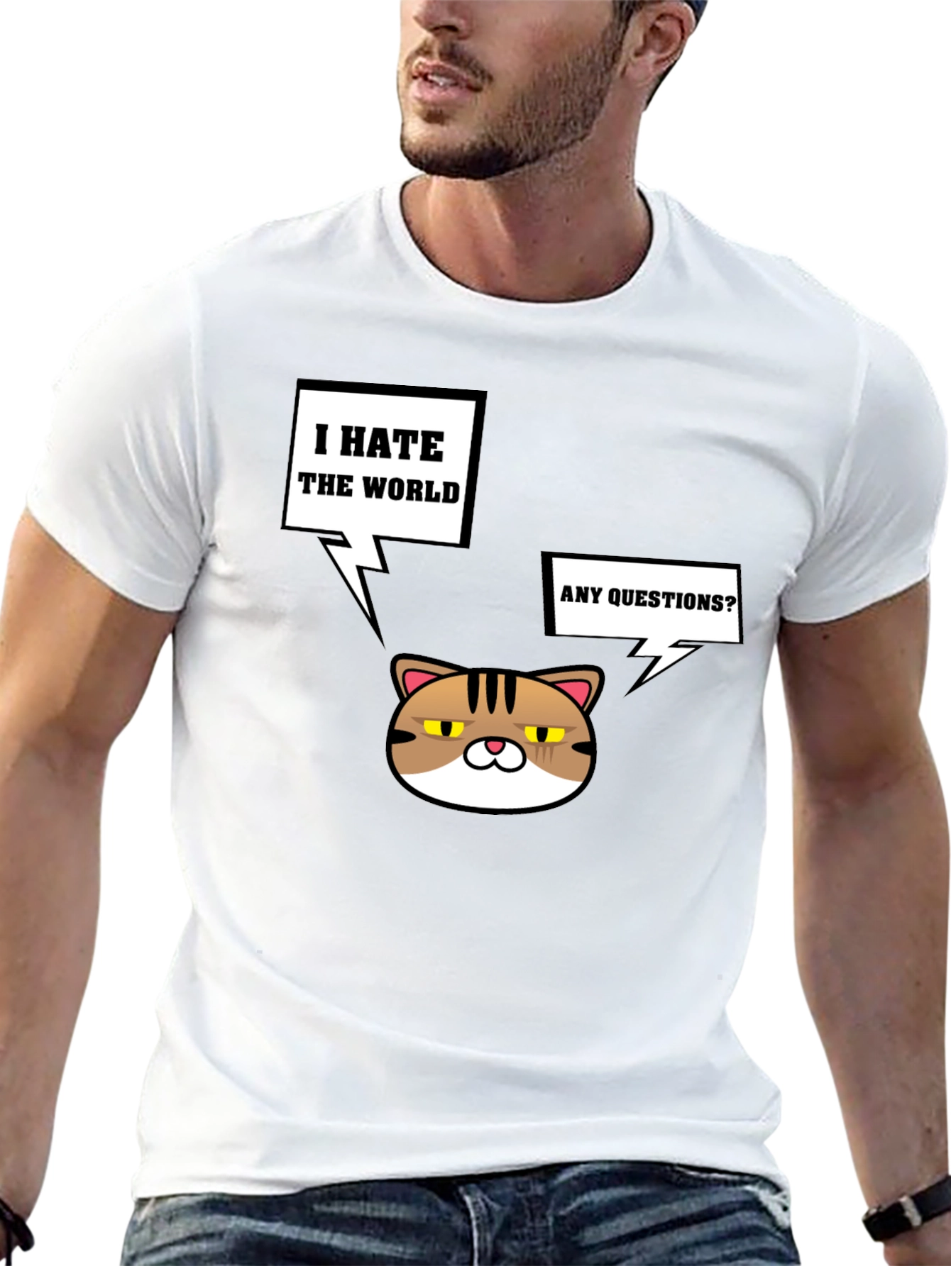 Grumpy Cat I Hate the World Black T-Shirt