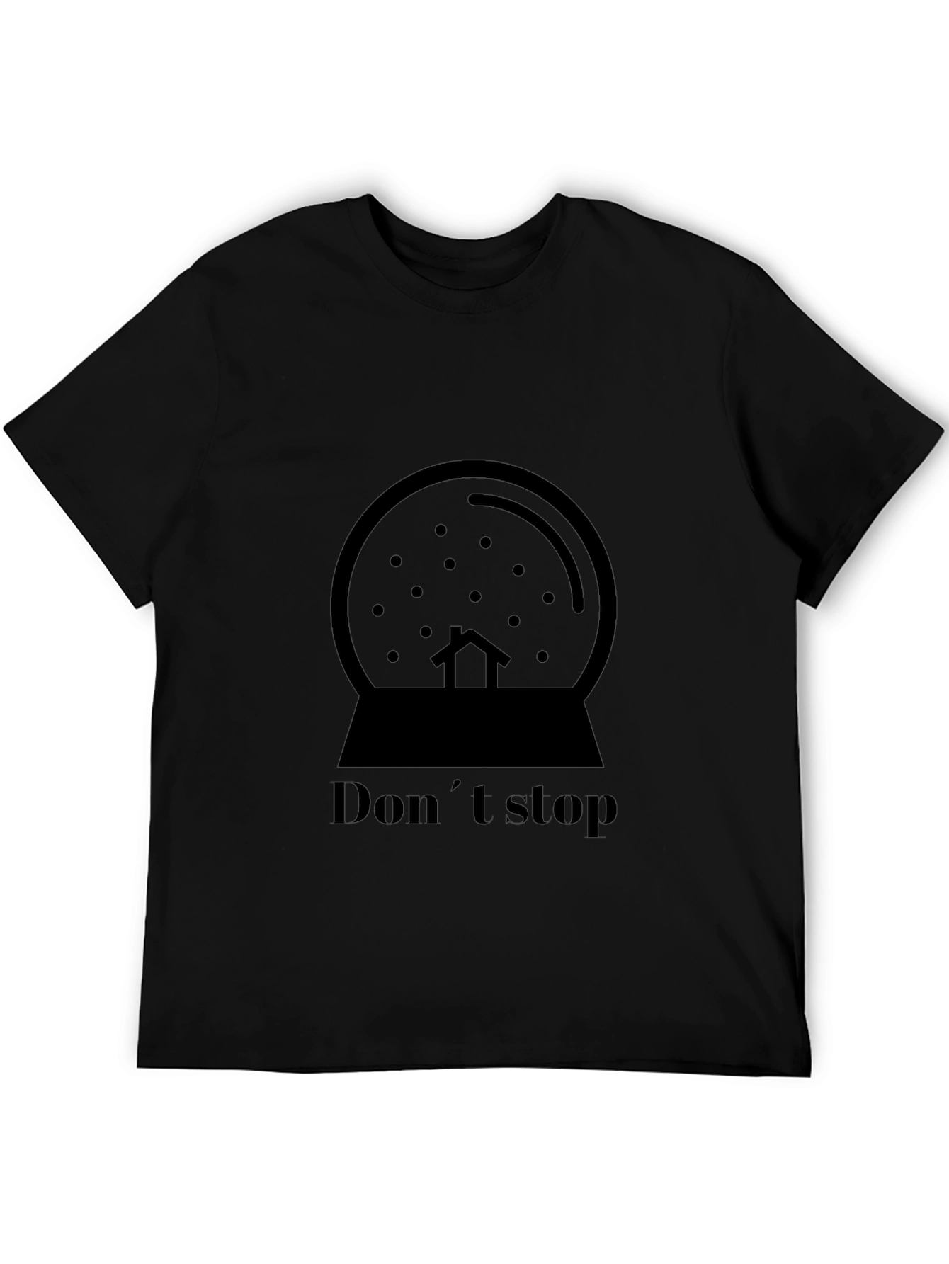 Dont Stop Snow Globe Graphic Tee - Black