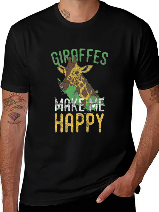 Giraffe Lover T-Shirt - Makes Me Happy