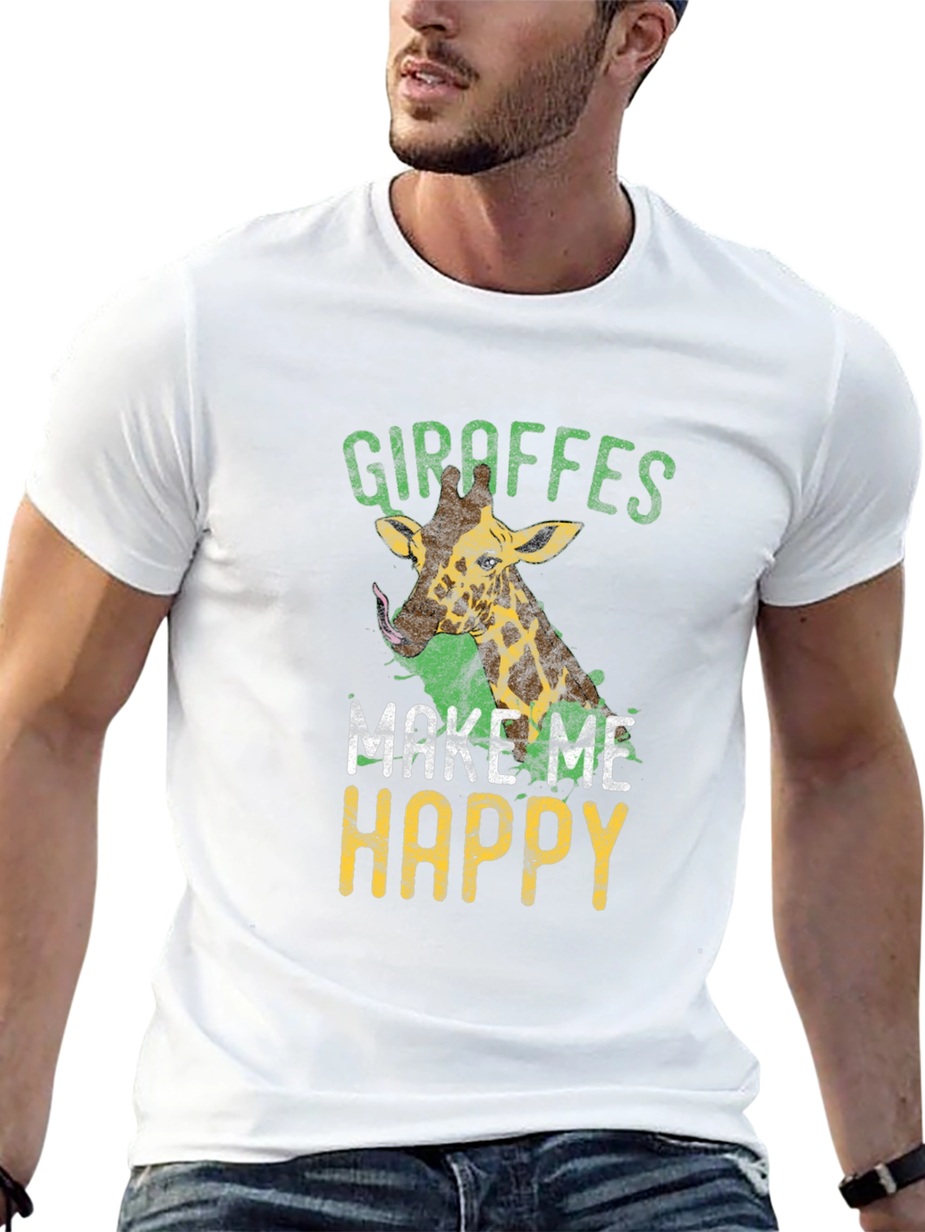 Giraffe Lover T-Shirt - Makes Me Happy