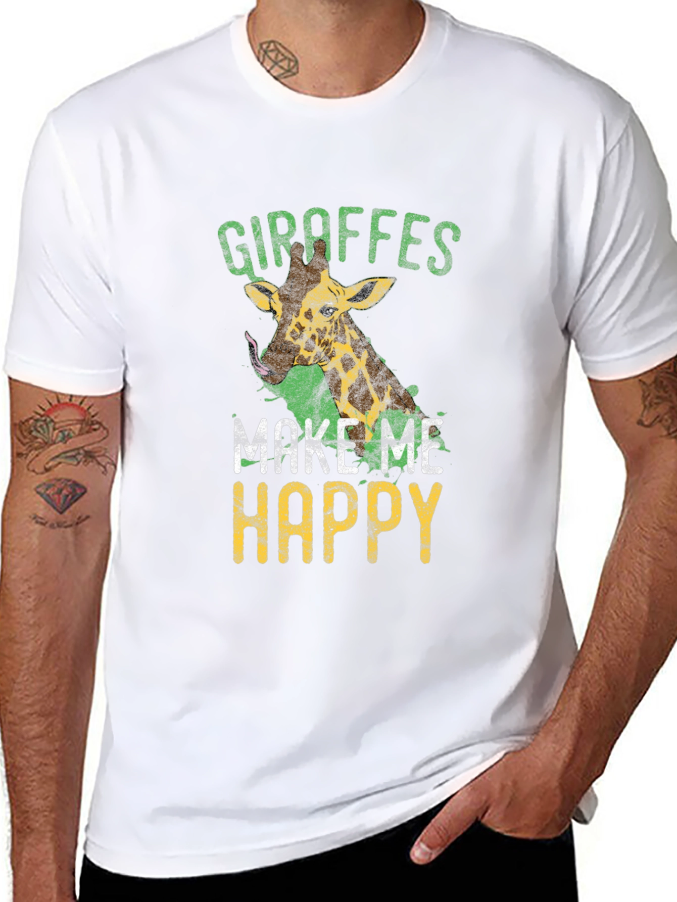 Giraffe Lover T-Shirt - Makes Me Happy