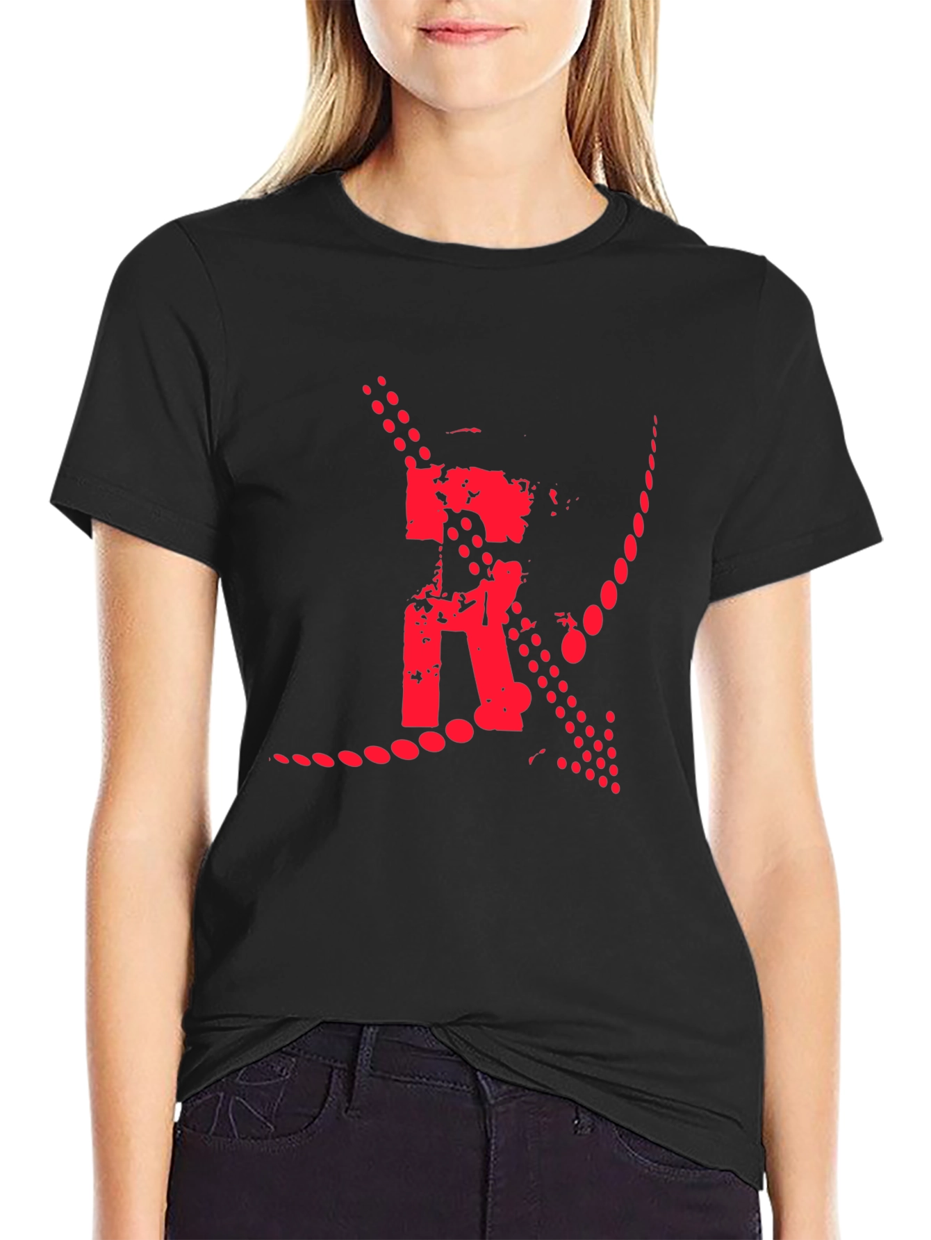 Bold Graphic Print Tee - Black