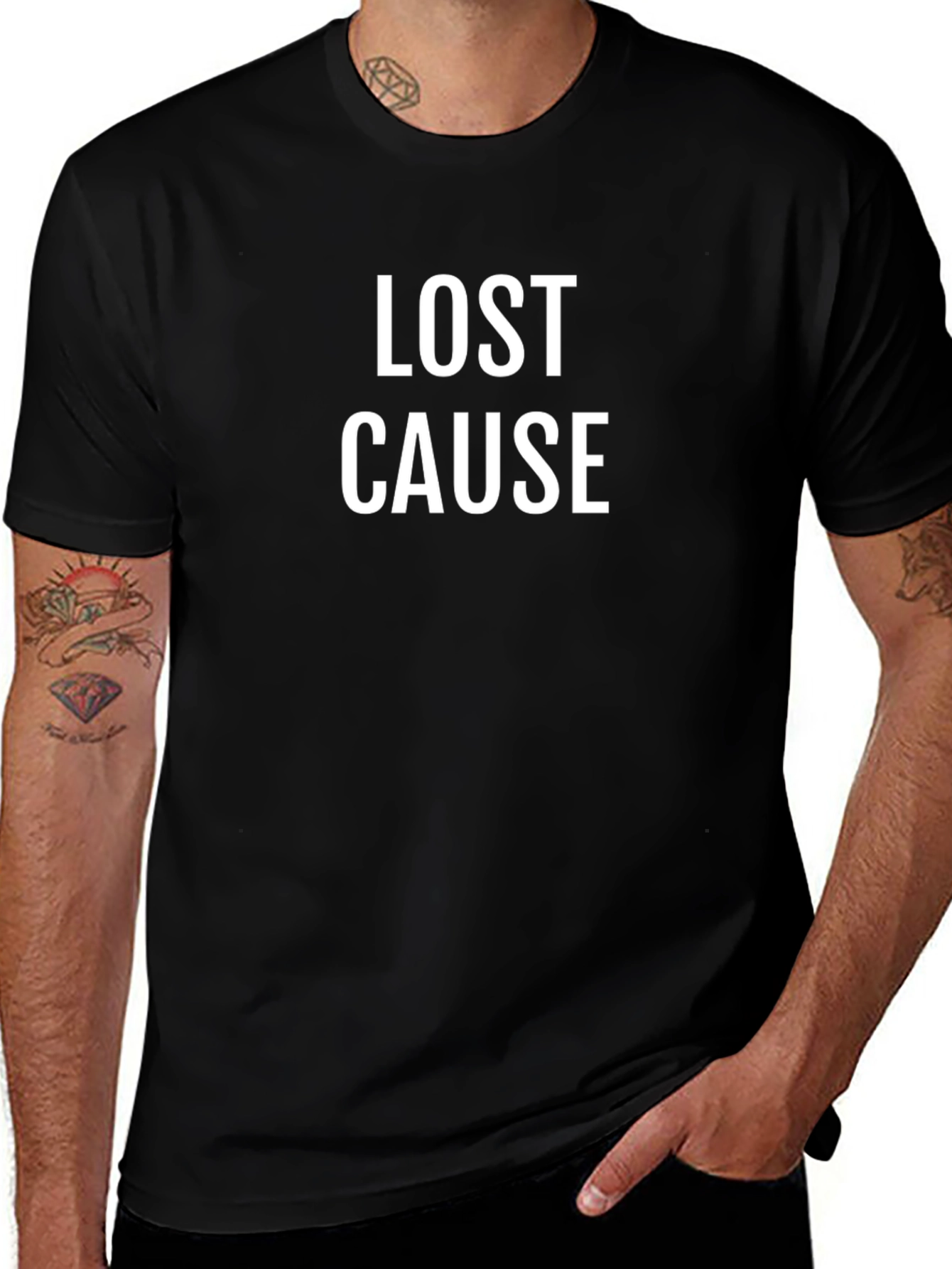 Lost Cause Graphic Tee - Black Cotton T-Shirt