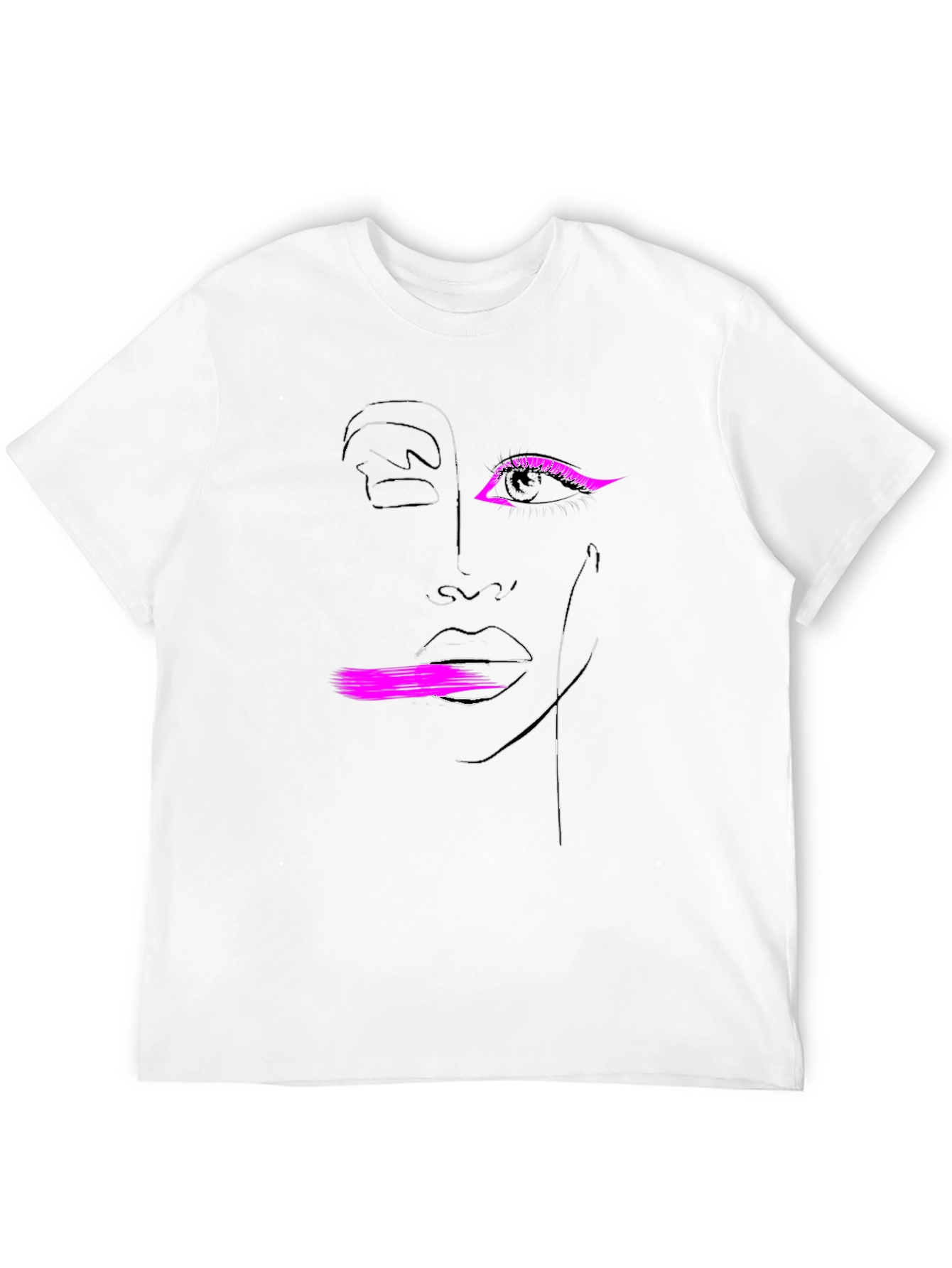 Abstract Face Graphic Tee - Black