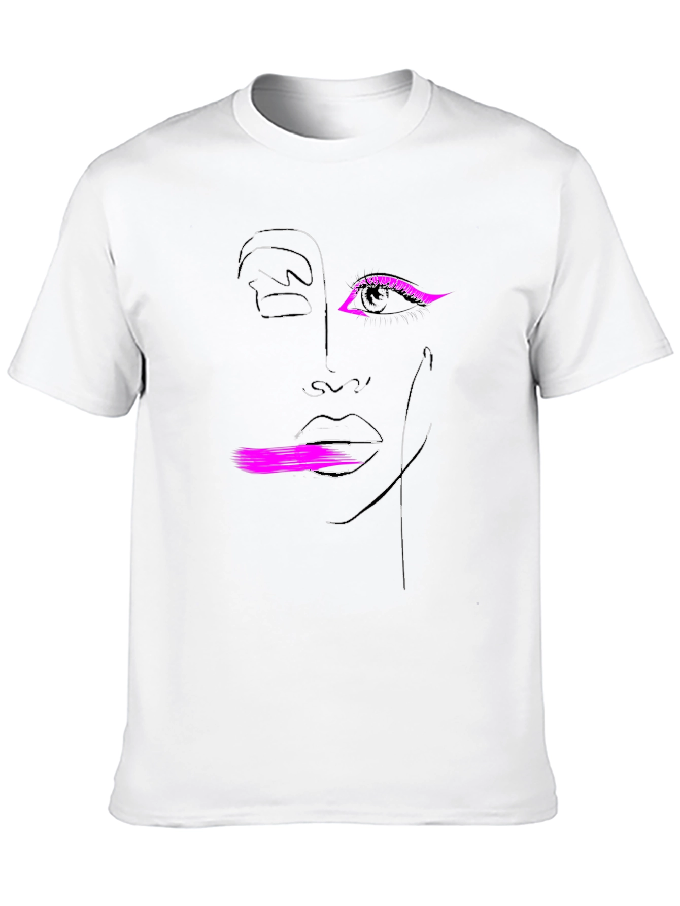 Abstract Face Graphic Tee - Black