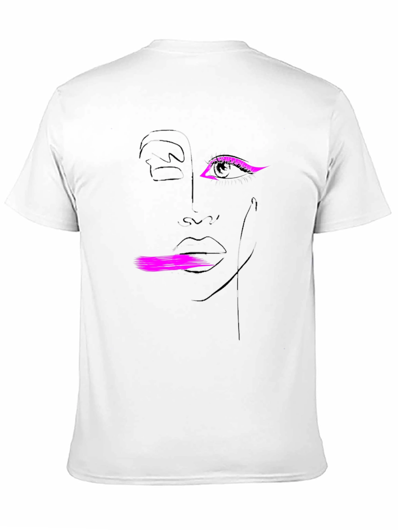 Abstract Face Graphic Tee - Black
